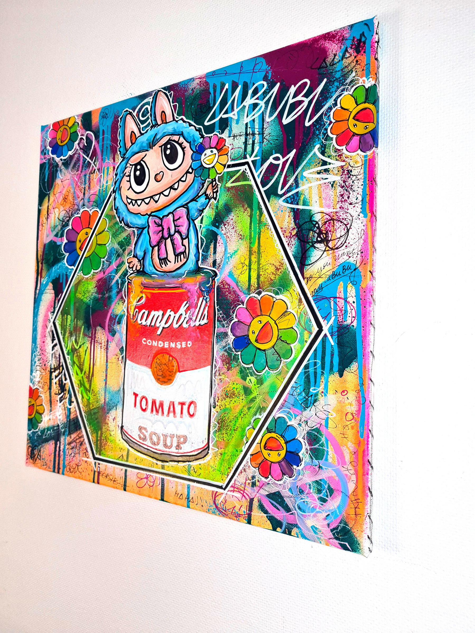 PVettese, Labubu X Campbell Soup Murakami, painting - Artalistic online contemporary art buying and selling gallery