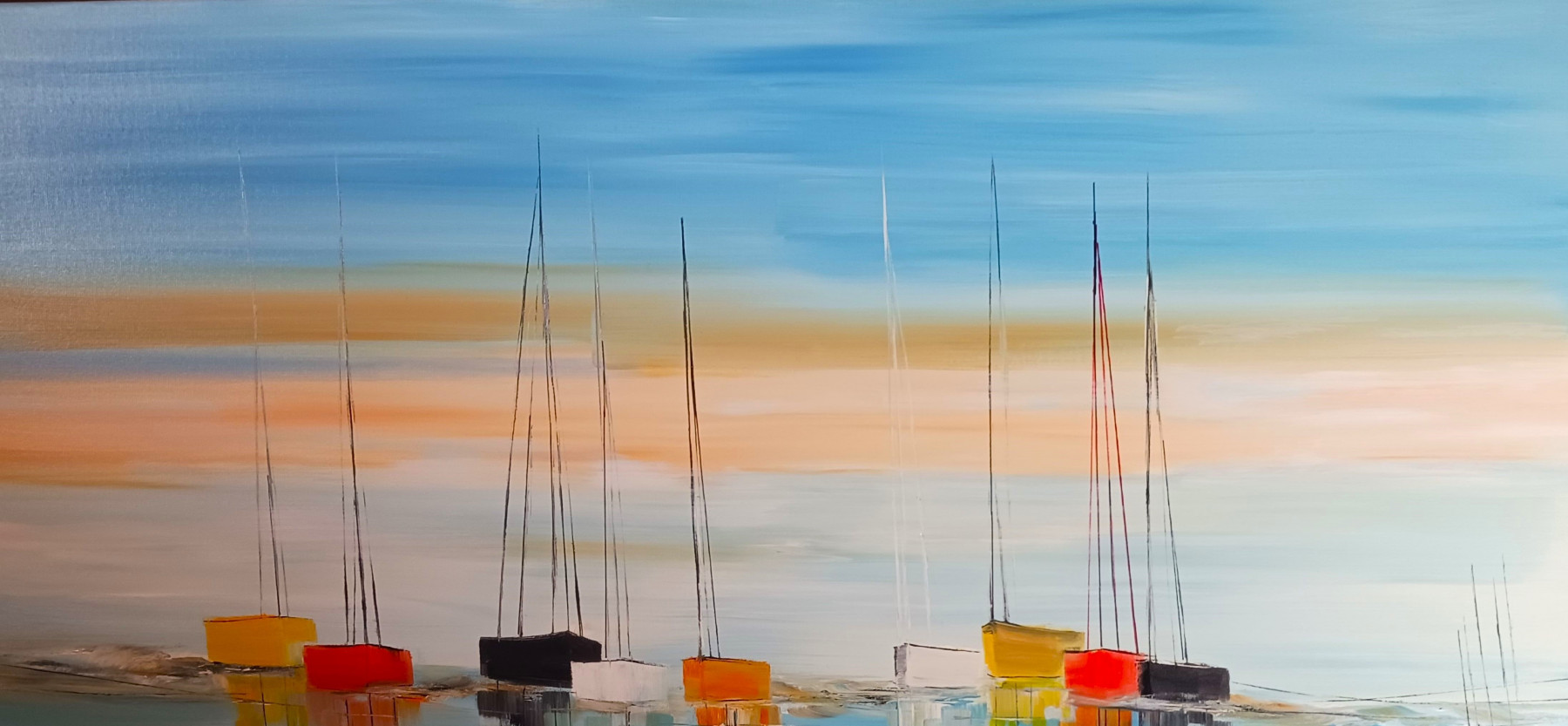 Lydie Massou, Le charme sur l'eau, painting - Artalistic online contemporary art buying and selling gallery