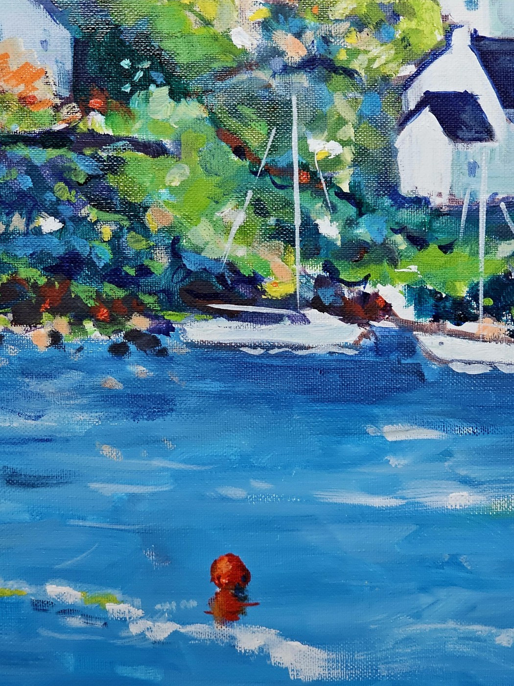 Patrick Brière, Le phare rouge de Doëlan, painting - Artalistic online contemporary art buying and selling gallery