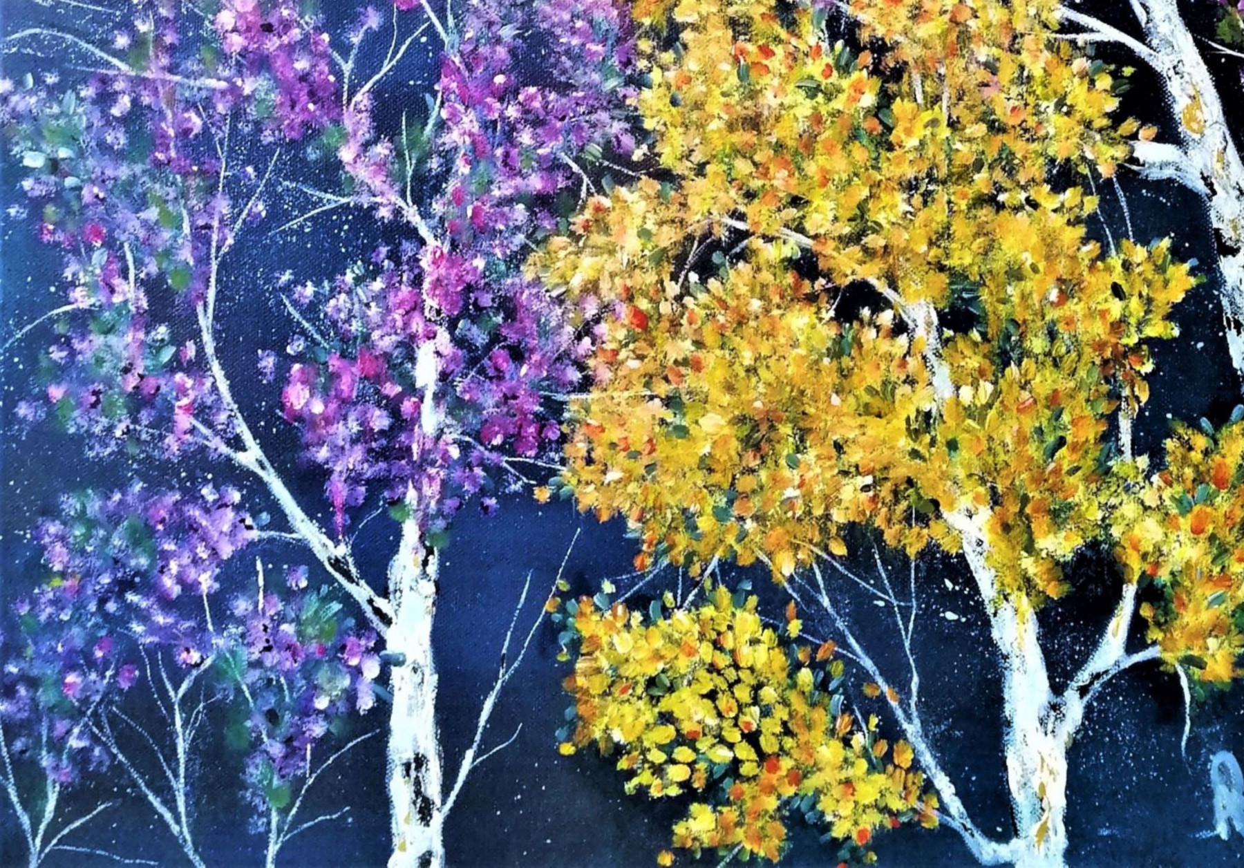 Anne Robin, lune fleurie, painting - Artalistic online contemporary art buying and selling gallery