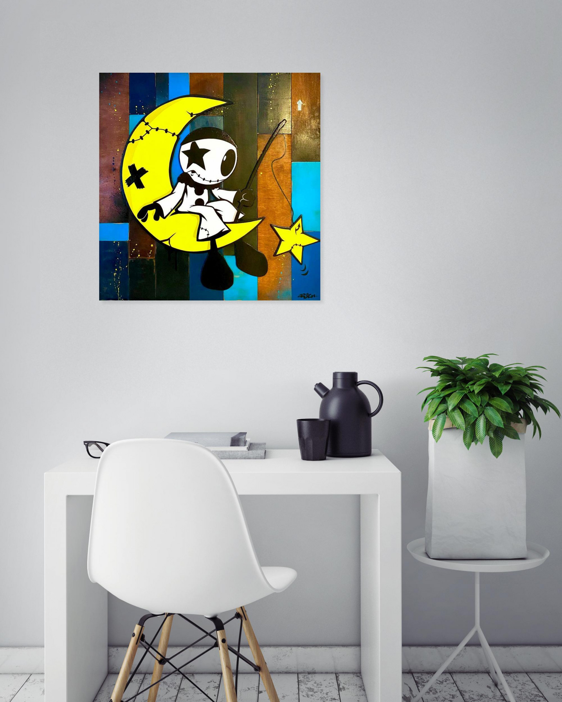 Arsen, Pêche à la lune, painting - Artalistic online contemporary art buying and selling gallery