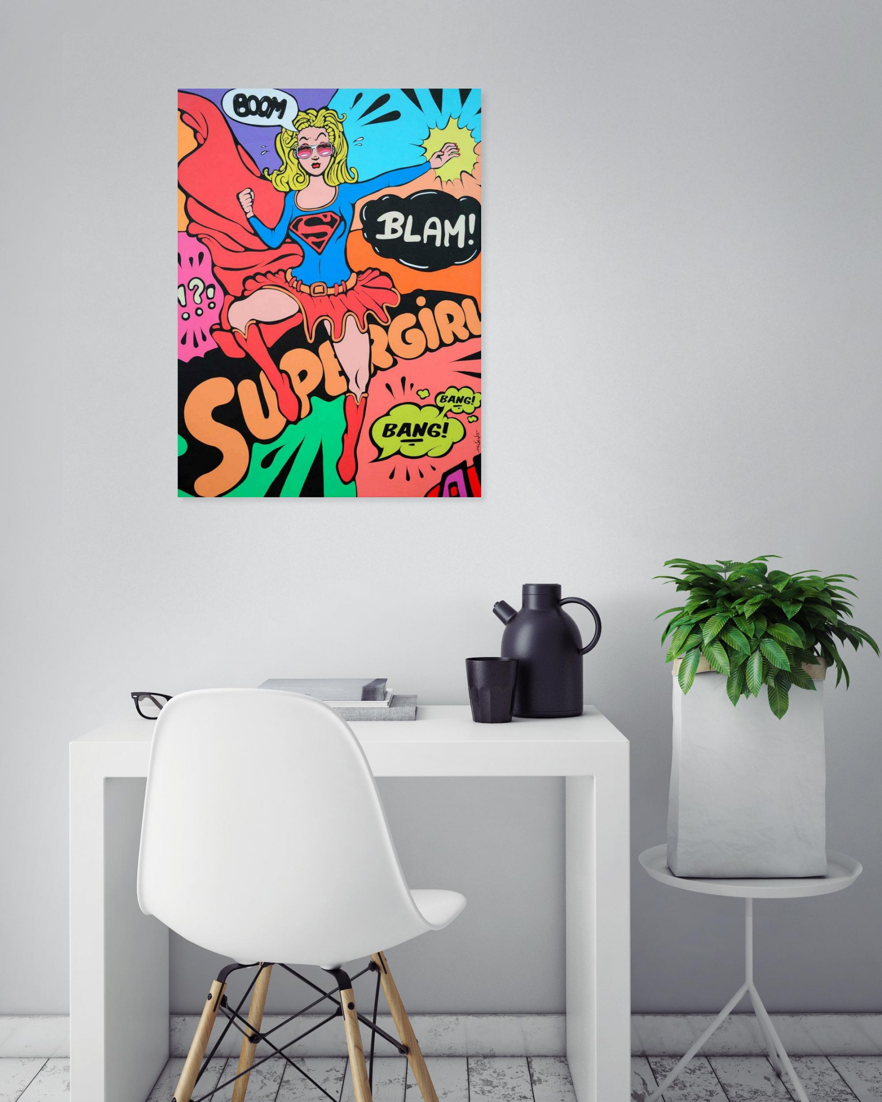 Ewen Gur, Supergirl, painting - Artalistic online contemporary art buying and selling gallery