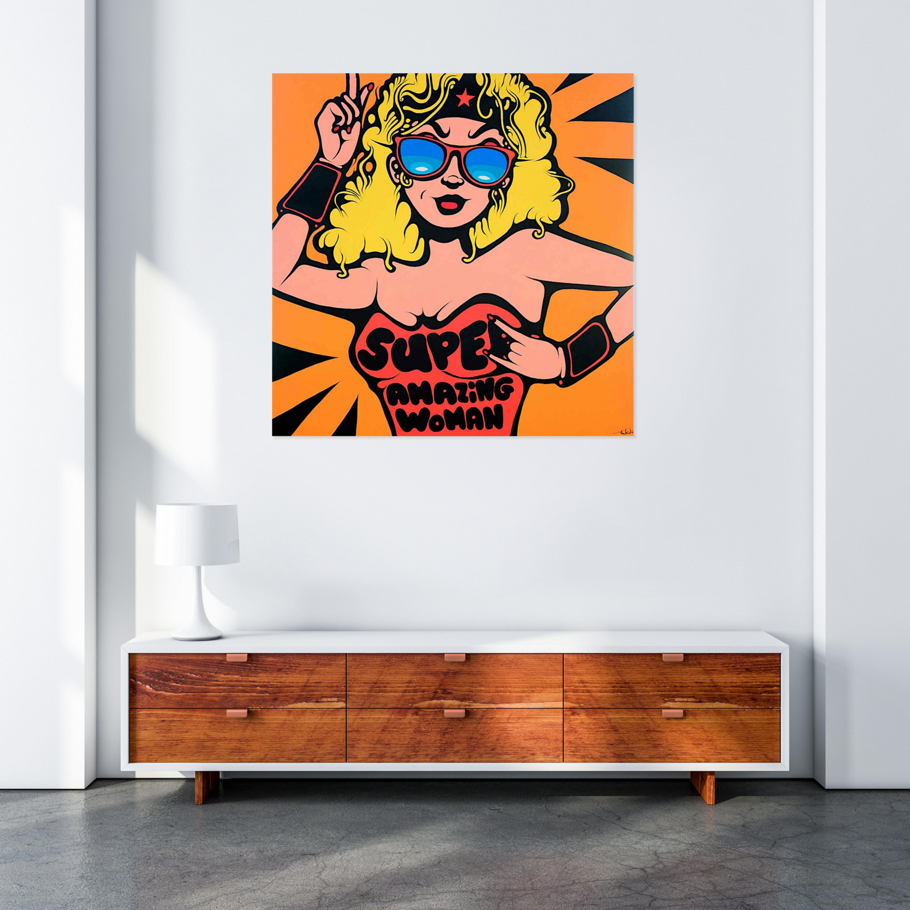 Ewen Gur, Super Amazing Woman, painting - Artalistic online contemporary art buying and selling gallery