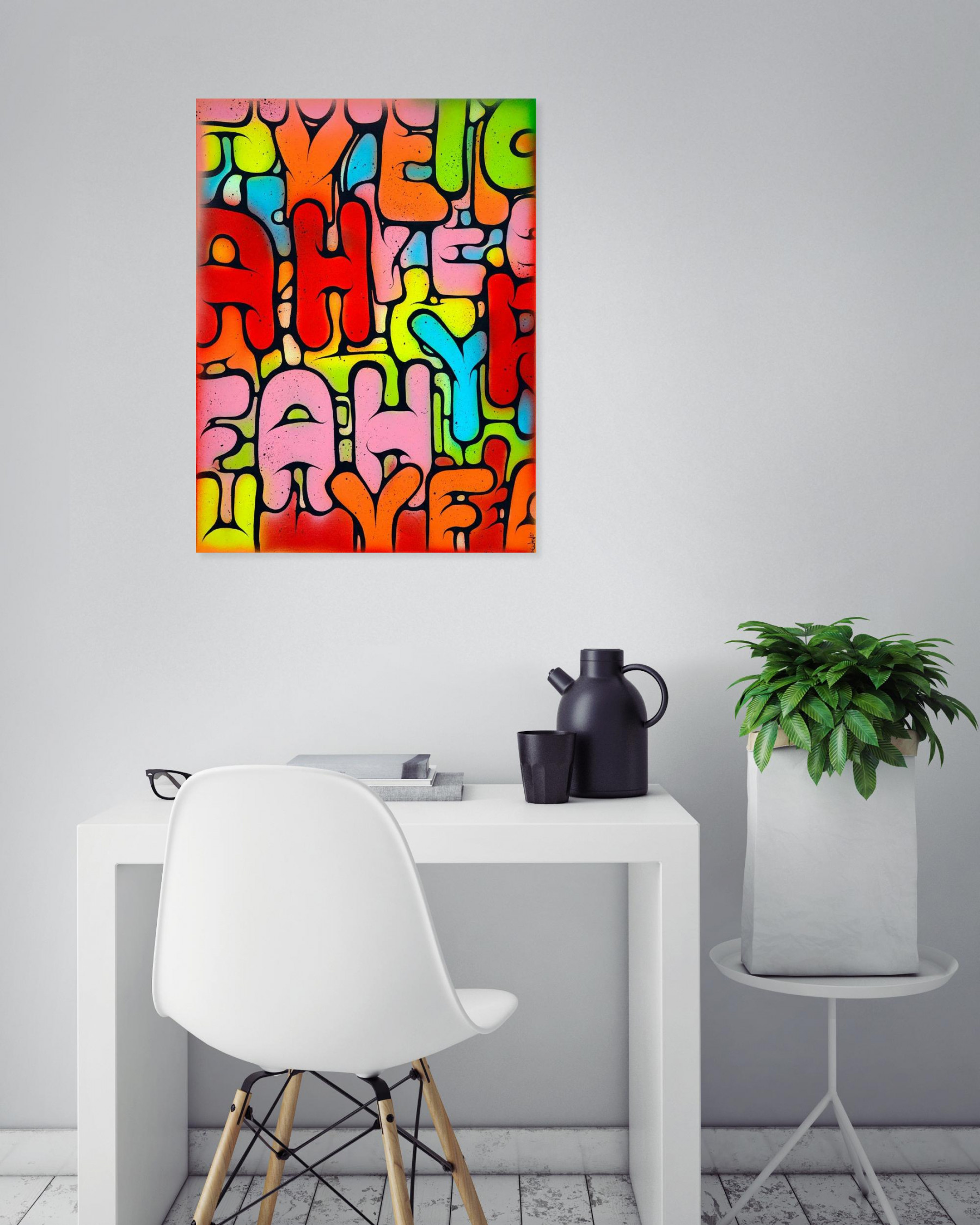 Ewen Gur, lettering large #1, painting - Artalistic online contemporary art buying and selling gallery