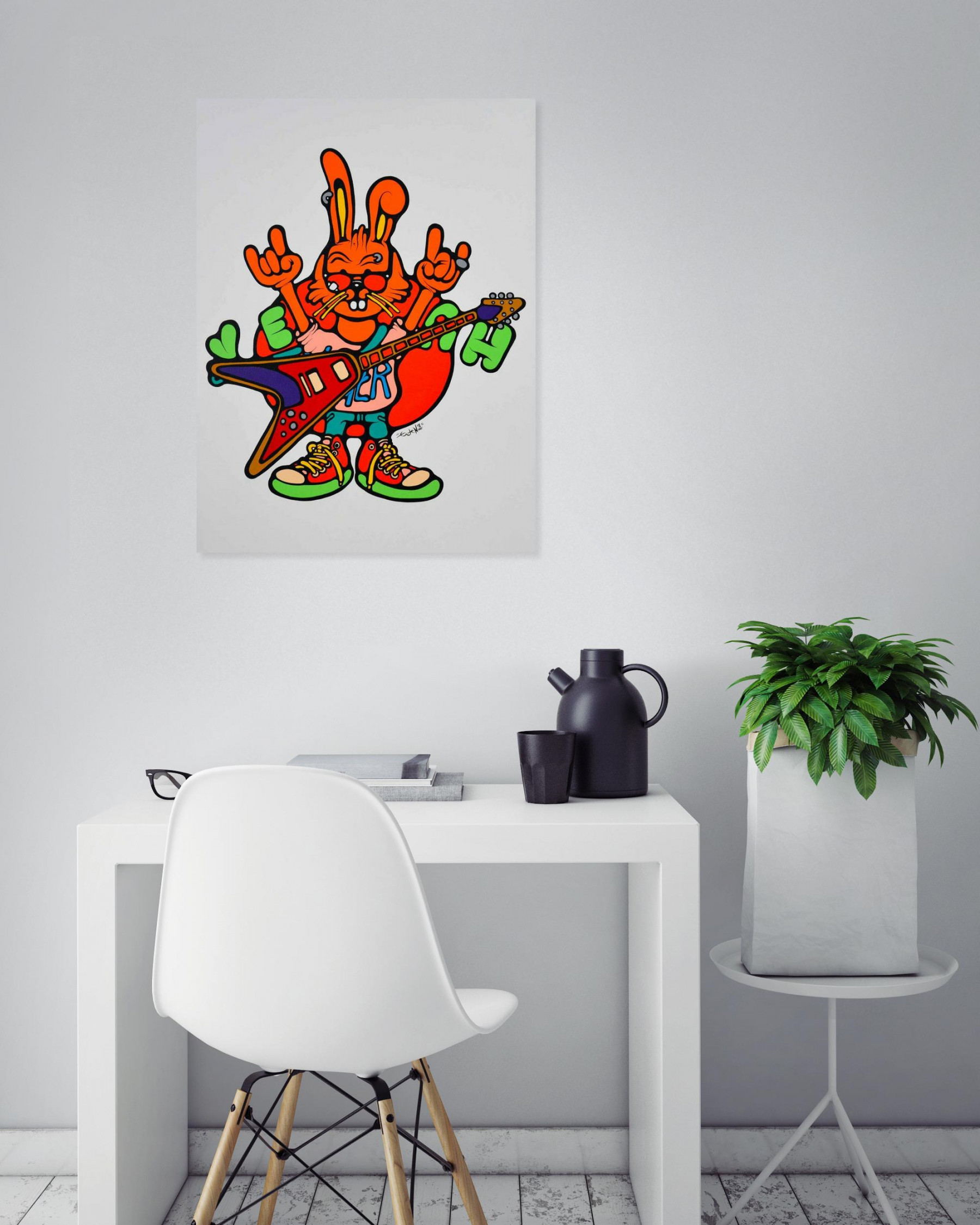 Ewen Gur, Jacques the Rabbit, painting - Artalistic online contemporary art buying and selling gallery