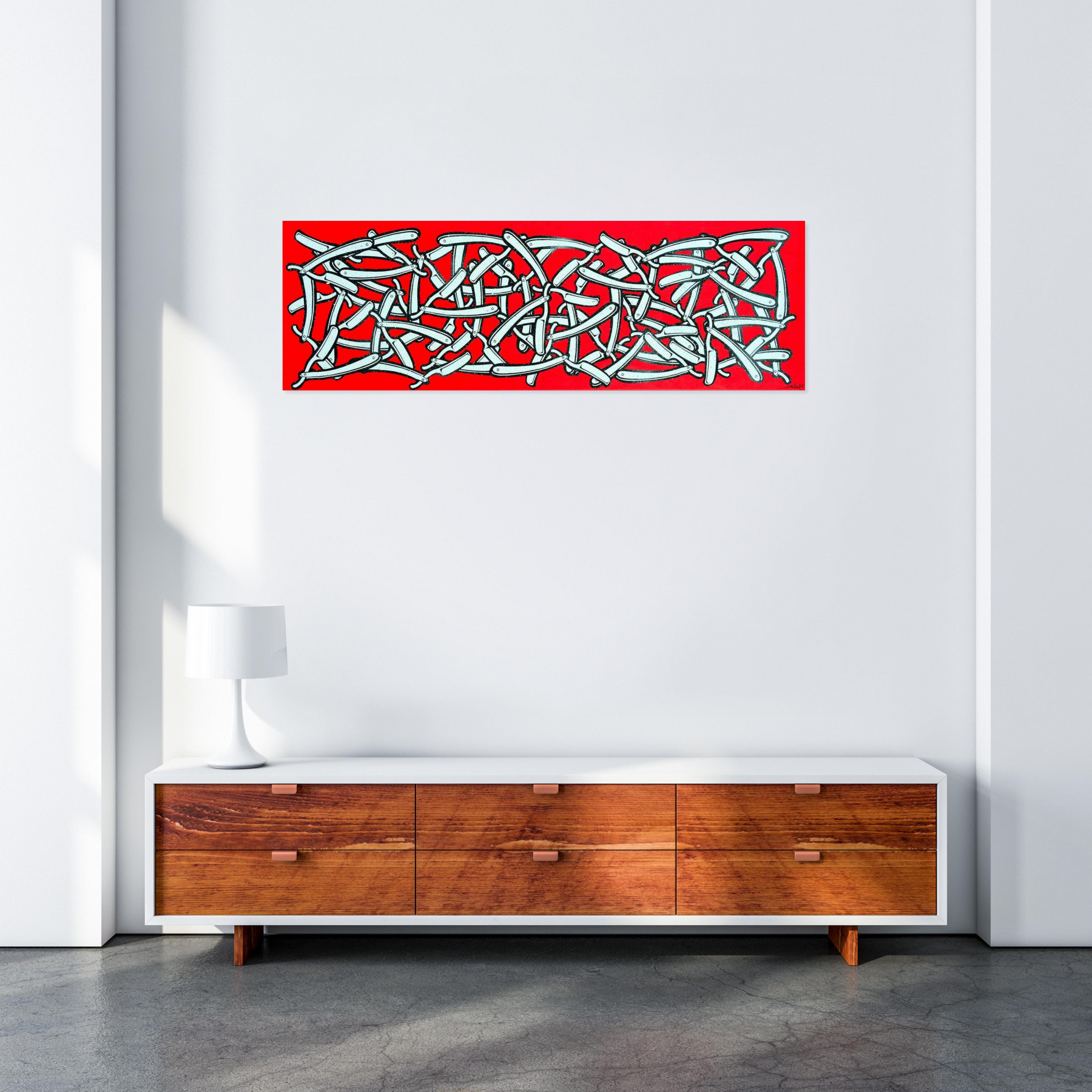 Ewen Gur, Jackson Pollock's straight razors, painting - Artalistic online contemporary art buying and selling gallery