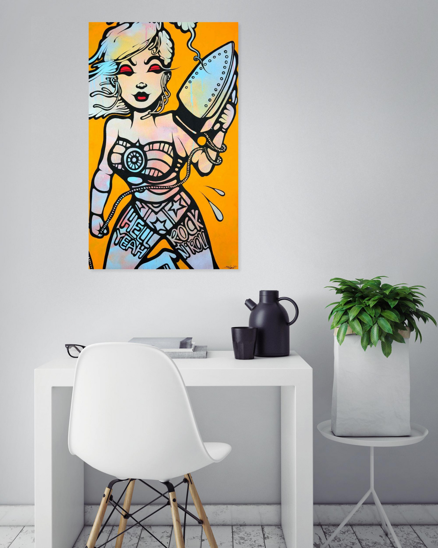 Ewen Gur, Iron Woman 2, painting - Artalistic online contemporary art buying and selling gallery