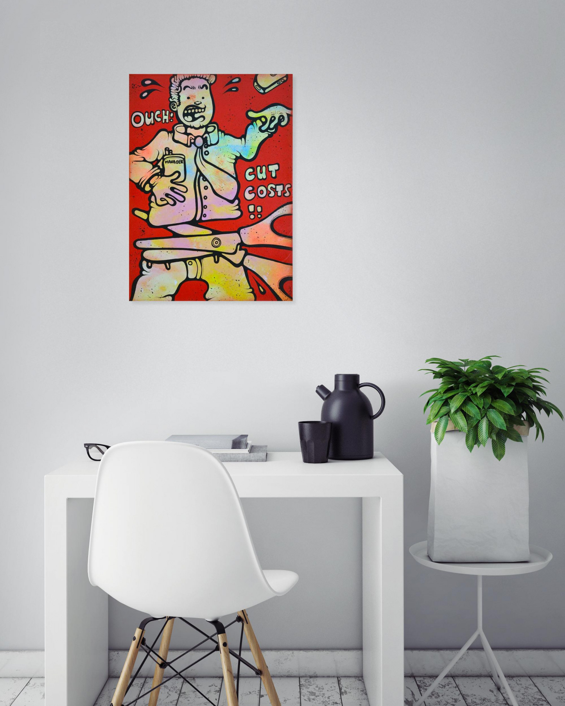 Ewen Gur, Cut costs, painting - Artalistic online contemporary art buying and selling gallery