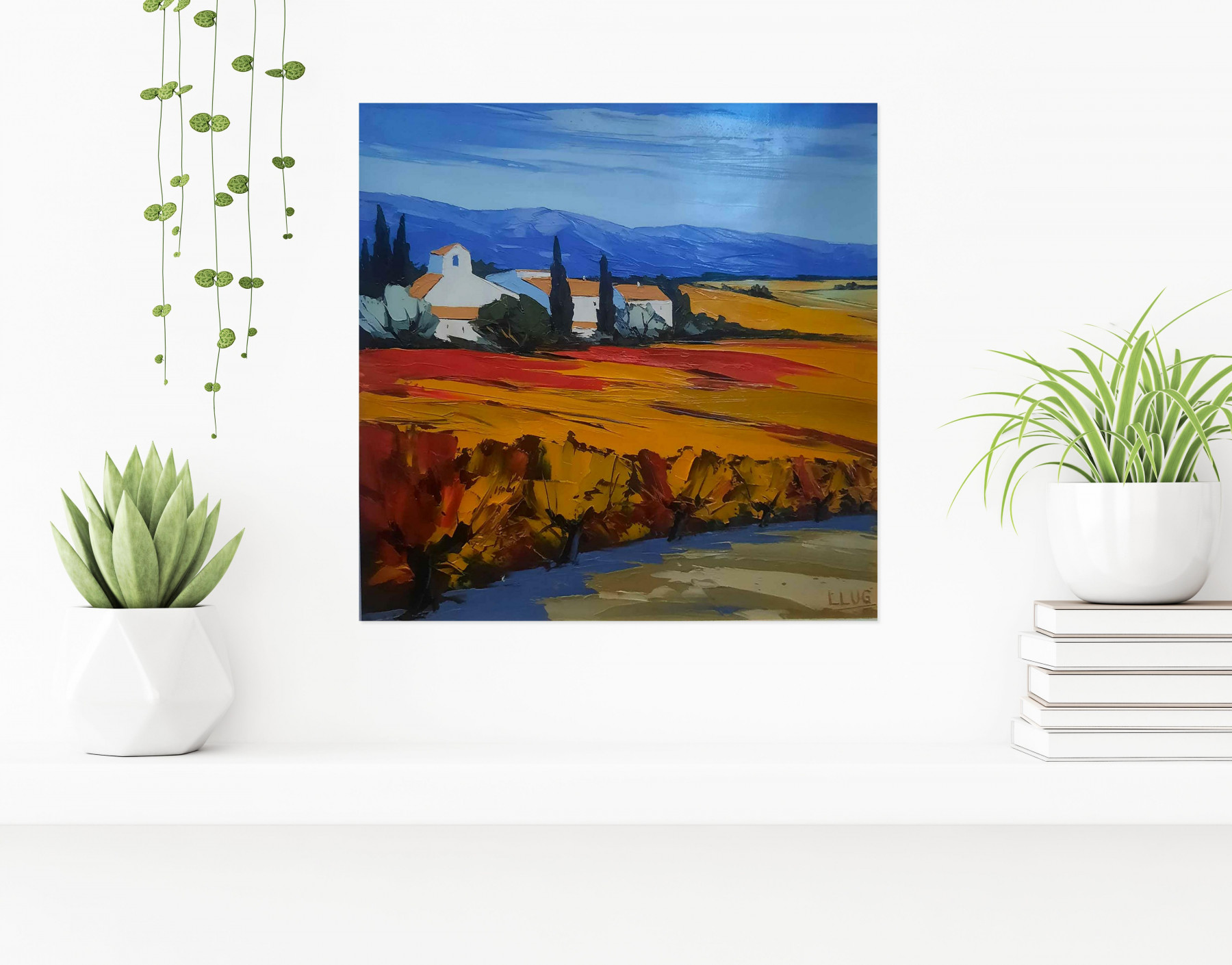 Alain Llug, vignes d'automne, painting - Artalistic online contemporary art buying and selling gallery