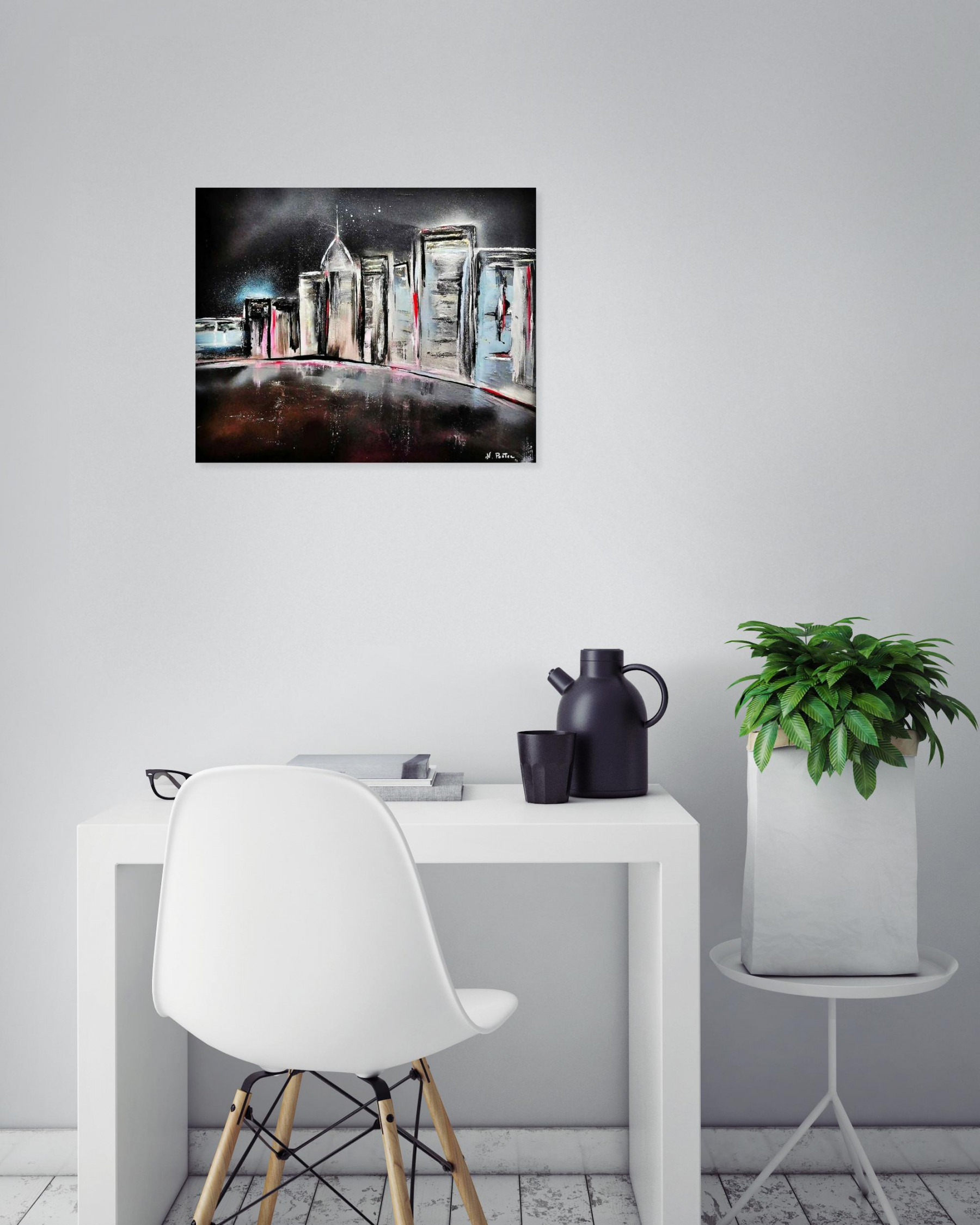 Nicolas Postec, New York la nuit, painting - Artalistic online contemporary art buying and selling gallery