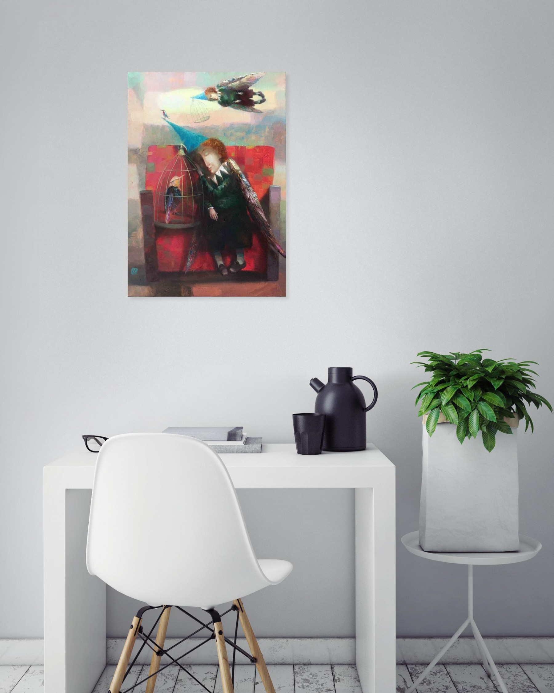 Sergey Akopov, Le songe de l'oiseleur, painting - Artalistic online contemporary art buying and selling gallery