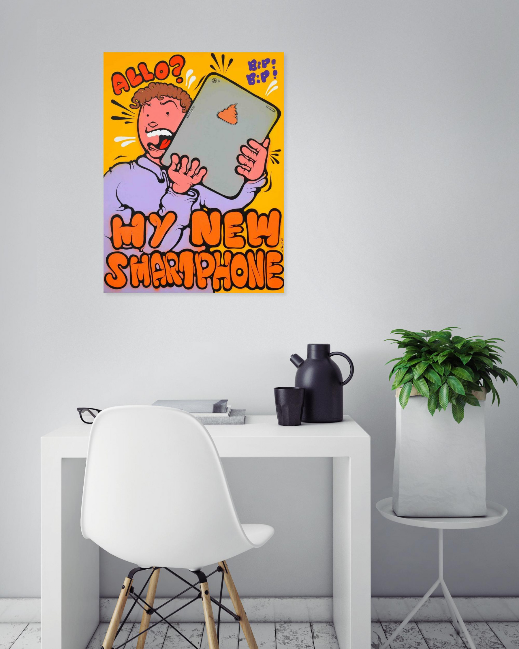 Ewen Gur, My new smartphone, painting - Artalistic online contemporary art buying and selling gallery
