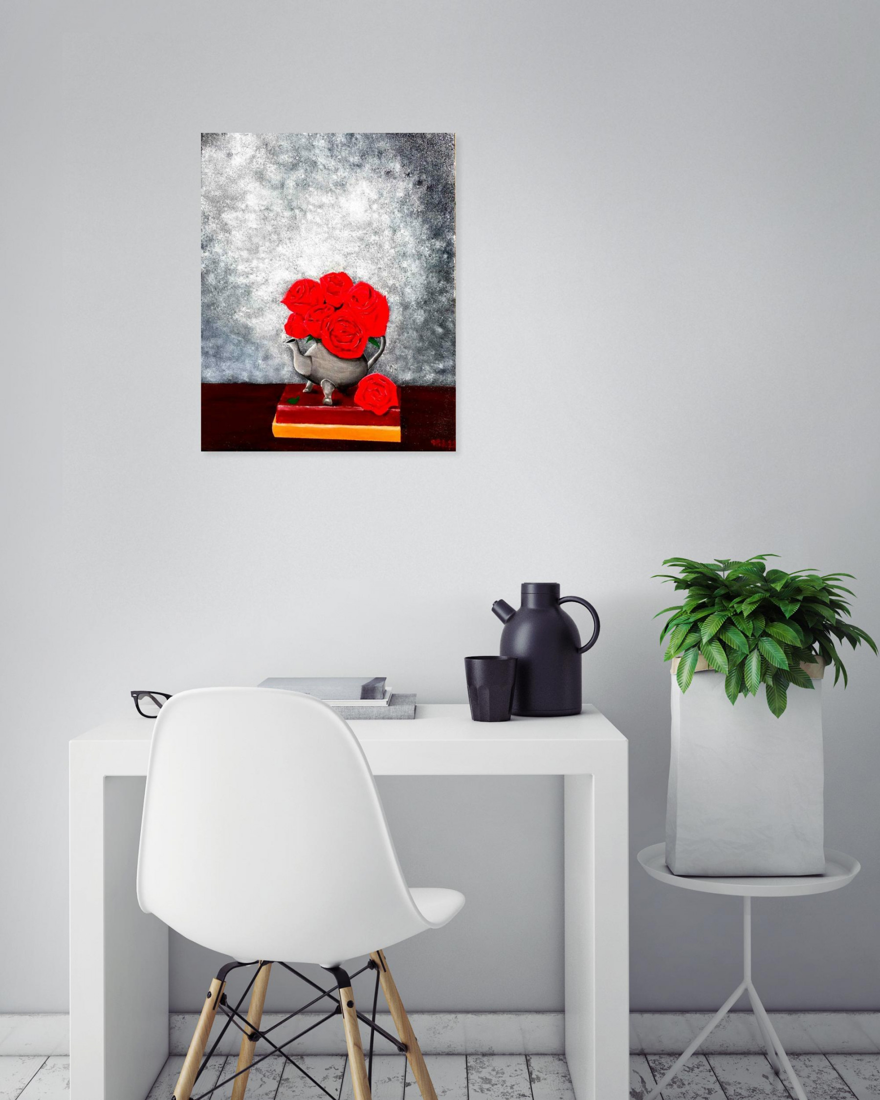 Françoise Augustine, Mon amie la rose, painting - Artalistic online contemporary art buying and selling gallery