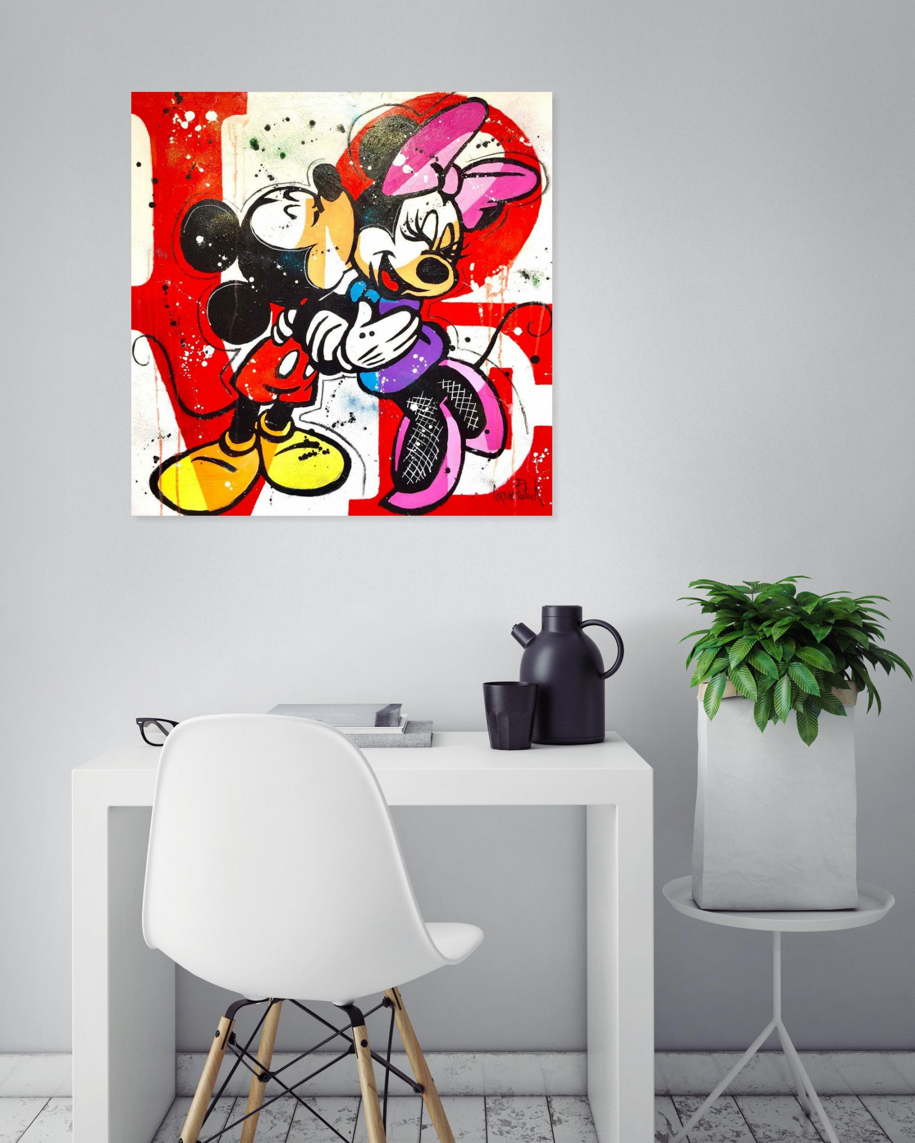 Patrick Cornée, Mickey and Minnie, forever love, painting - Artalistic online contemporary art buying and selling gallery
