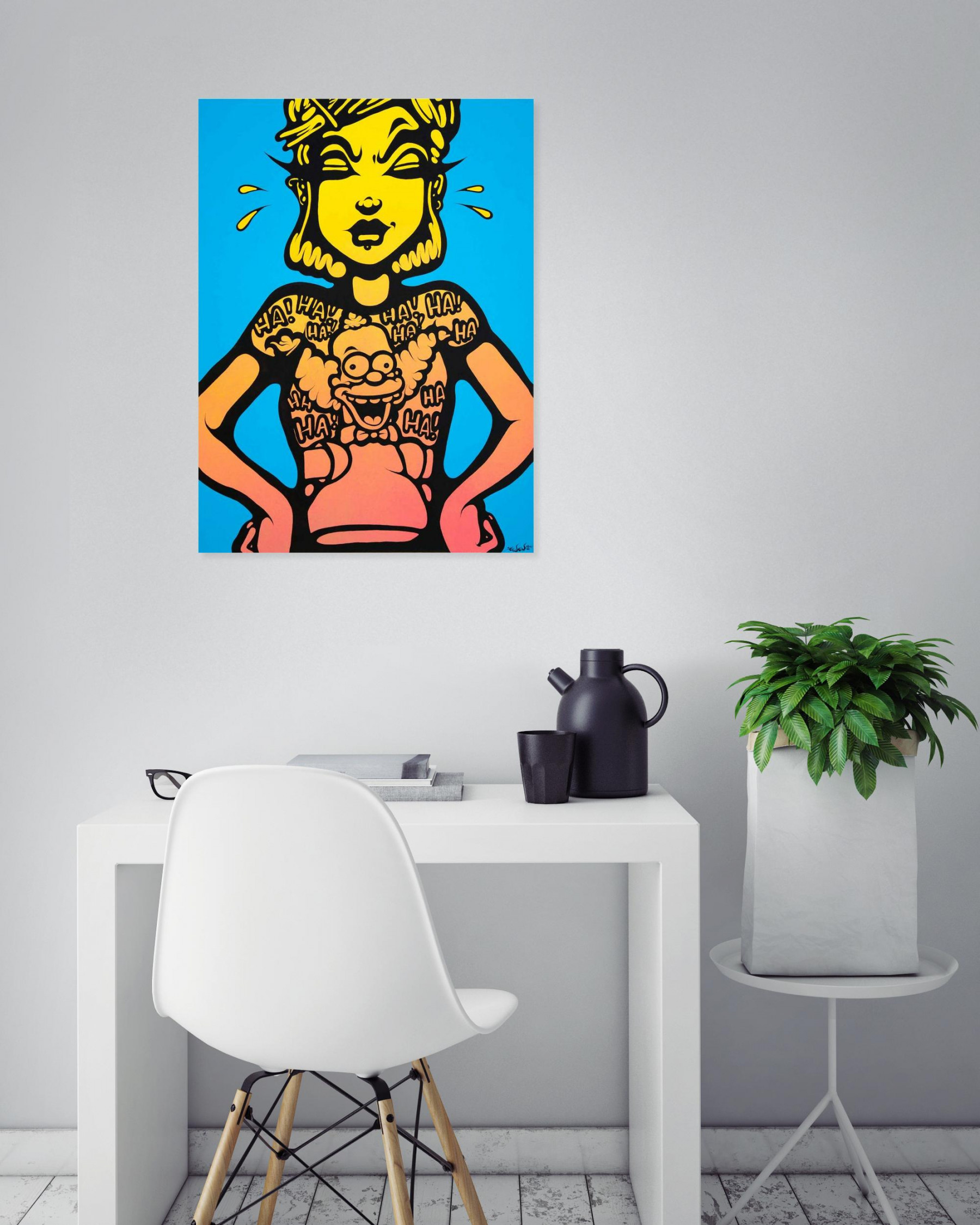 Ewen Gur, I hate clowns, painting - Artalistic online contemporary art buying and selling gallery