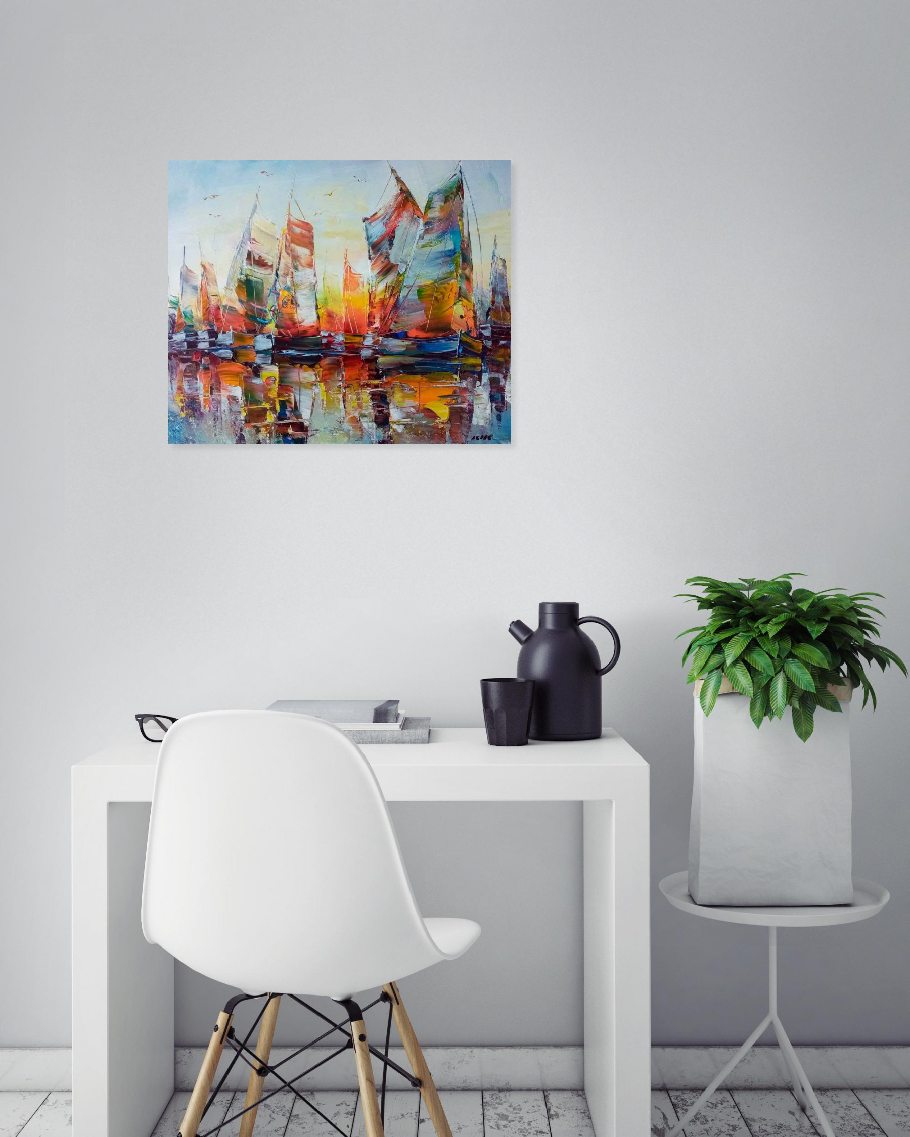 Janusz Kik, toutes voiles, painting - Artalistic online contemporary art buying and selling gallery