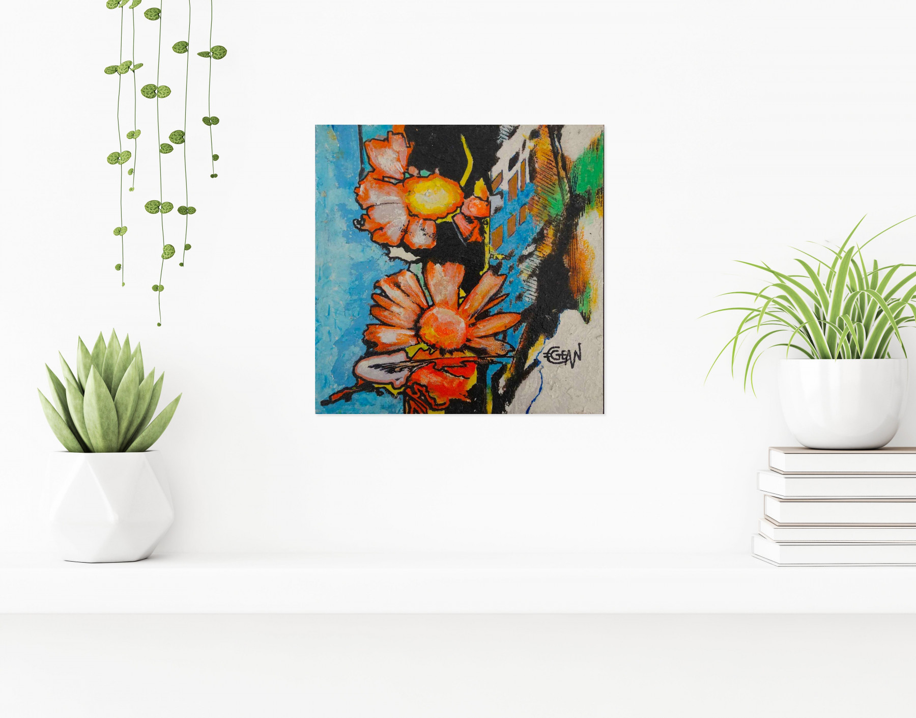 Claude Géan, Flower power, painting - Artalistic online contemporary art buying and selling gallery