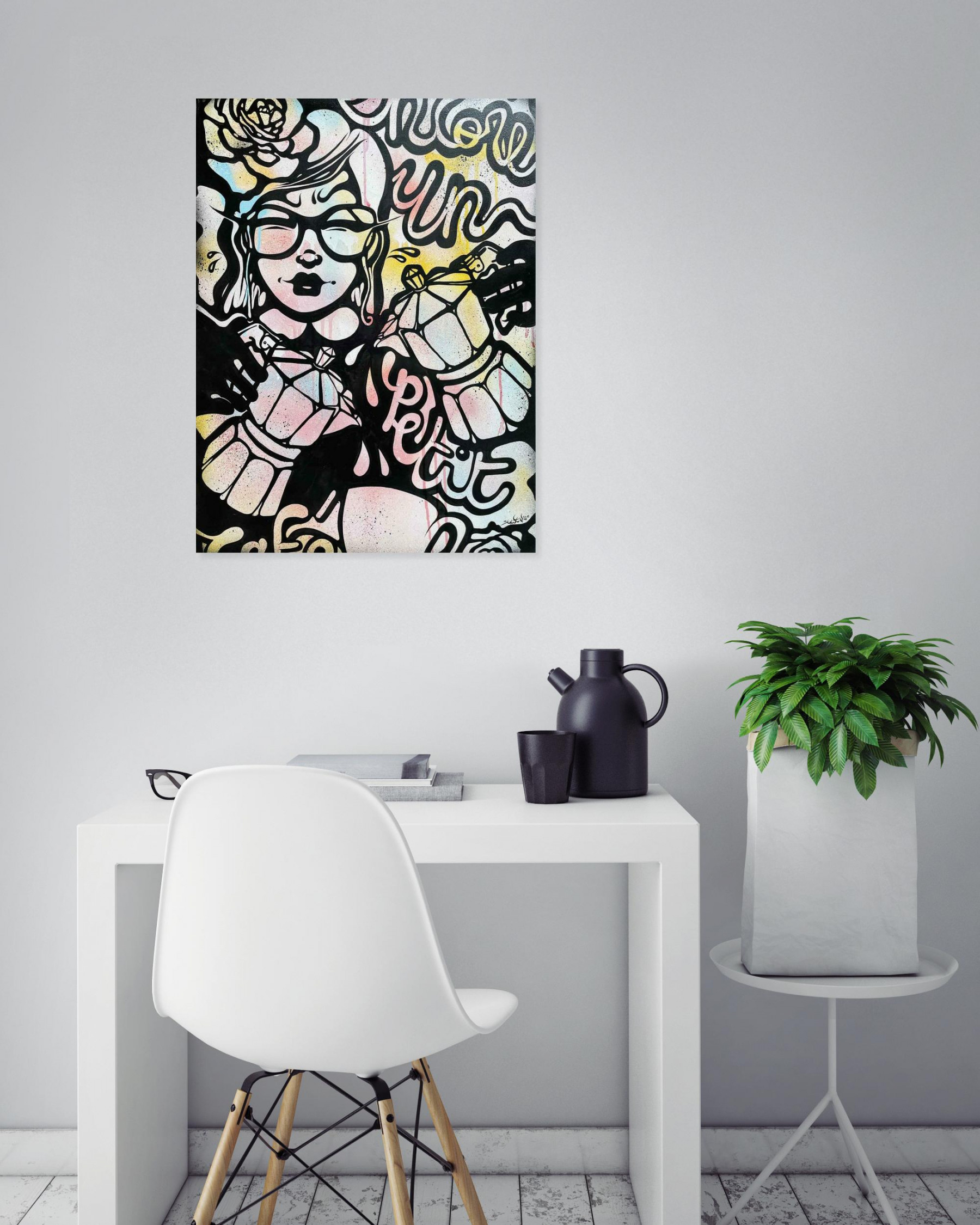 Ewen Gur, encore un petit café, painting - Artalistic online contemporary art buying and selling gallery