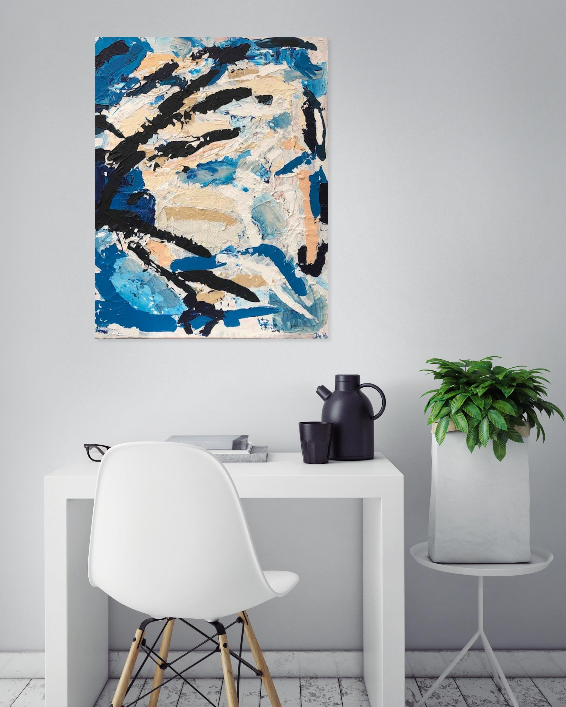De Voc, bleu électrique, painting - Artalistic online contemporary art buying and selling gallery