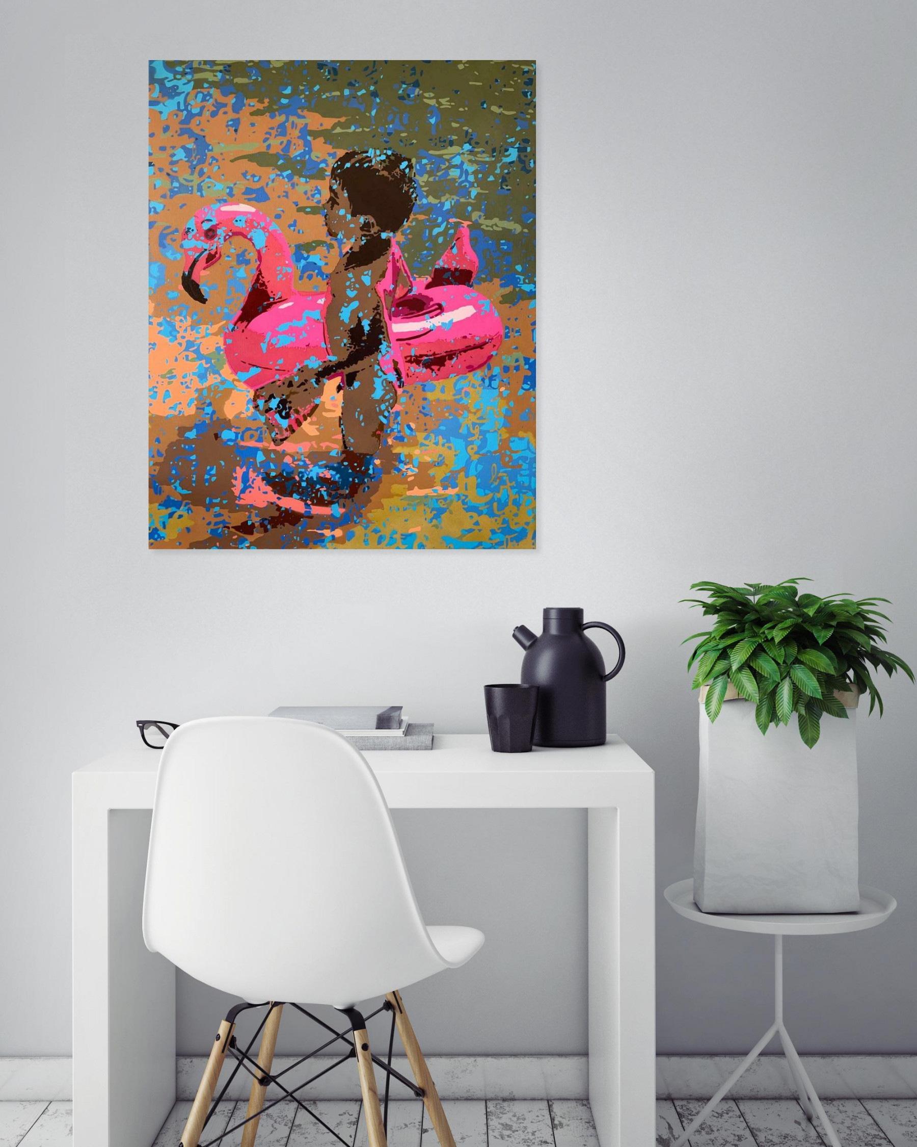 Lucie Lith, ma bouée rose, painting - Artalistic online contemporary art buying and selling gallery