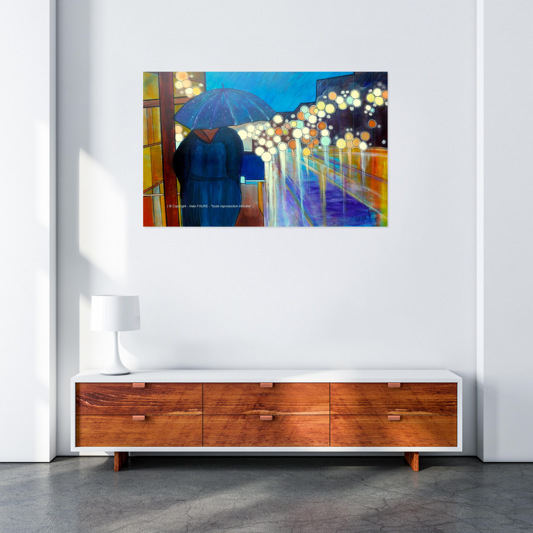 Alain Faure, un soir de pluie, painting - Artalistic online contemporary art buying and selling gallery
