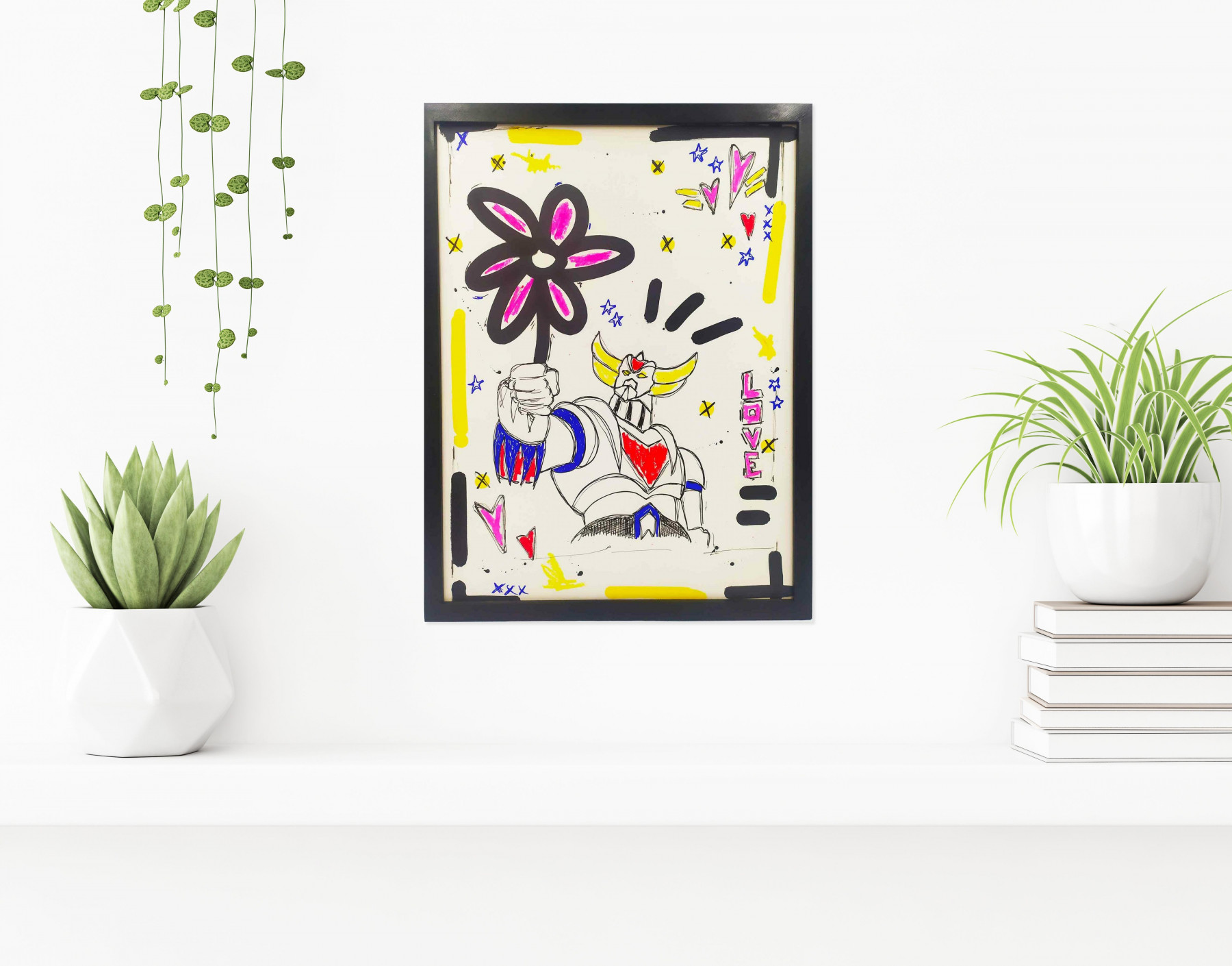 B.Lyne, Goldo'flowers, drawing - Artalistic online contemporary art buying and selling gallery