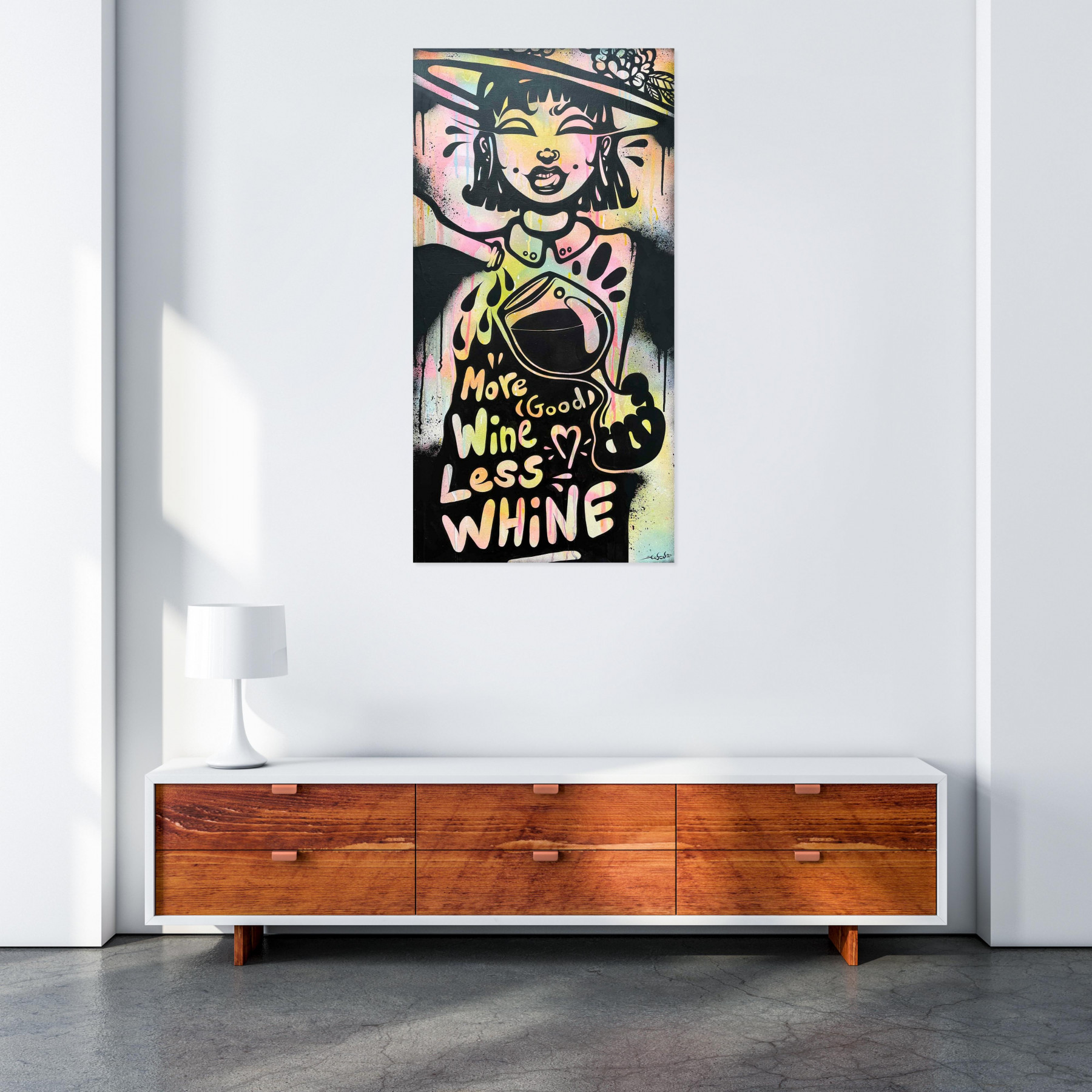 Ewen Gur, More good wine, less whine, painting - Artalistic online contemporary art buying and selling gallery