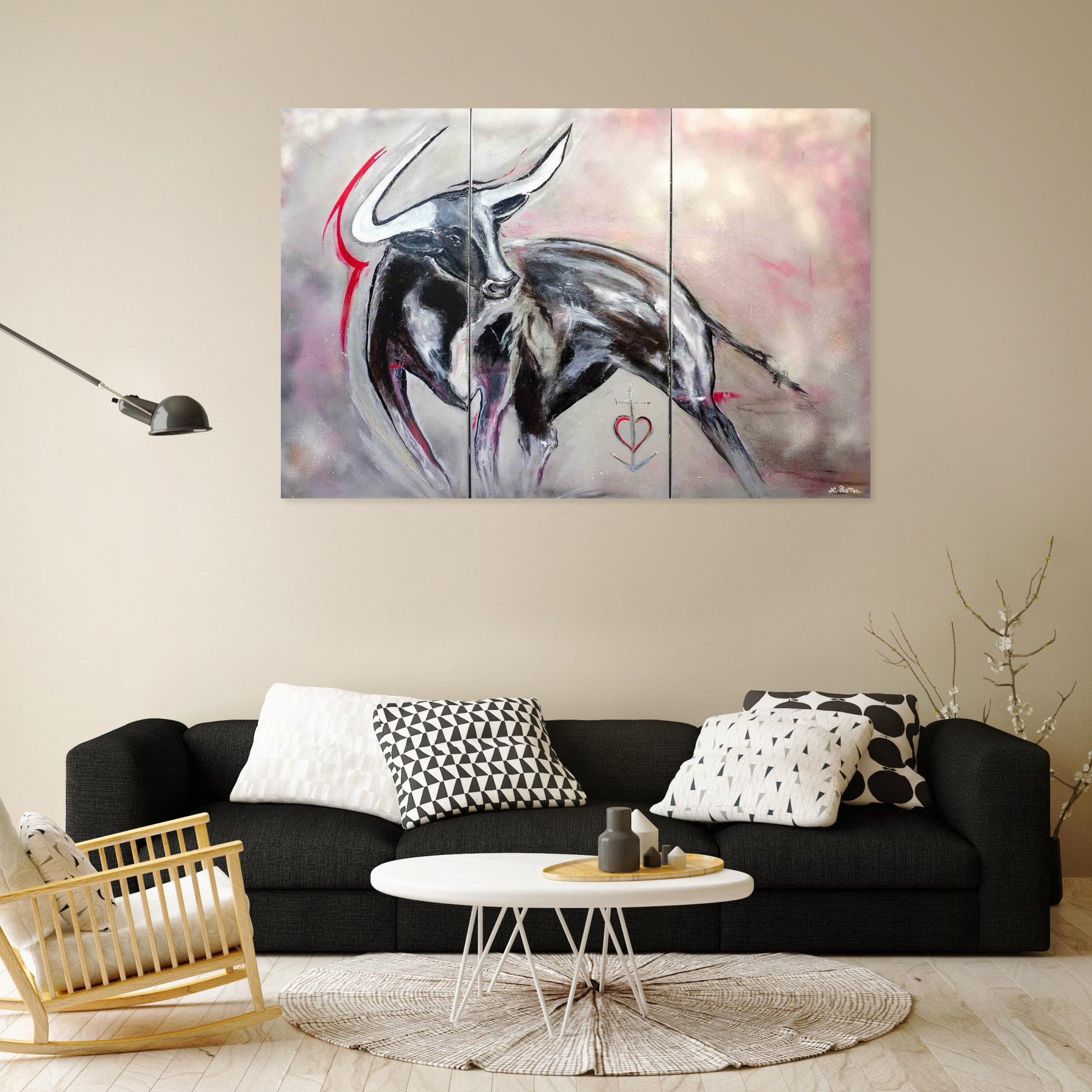 Nicolas Postec, Taureau, painting - Artalistic online contemporary art buying and selling gallery
