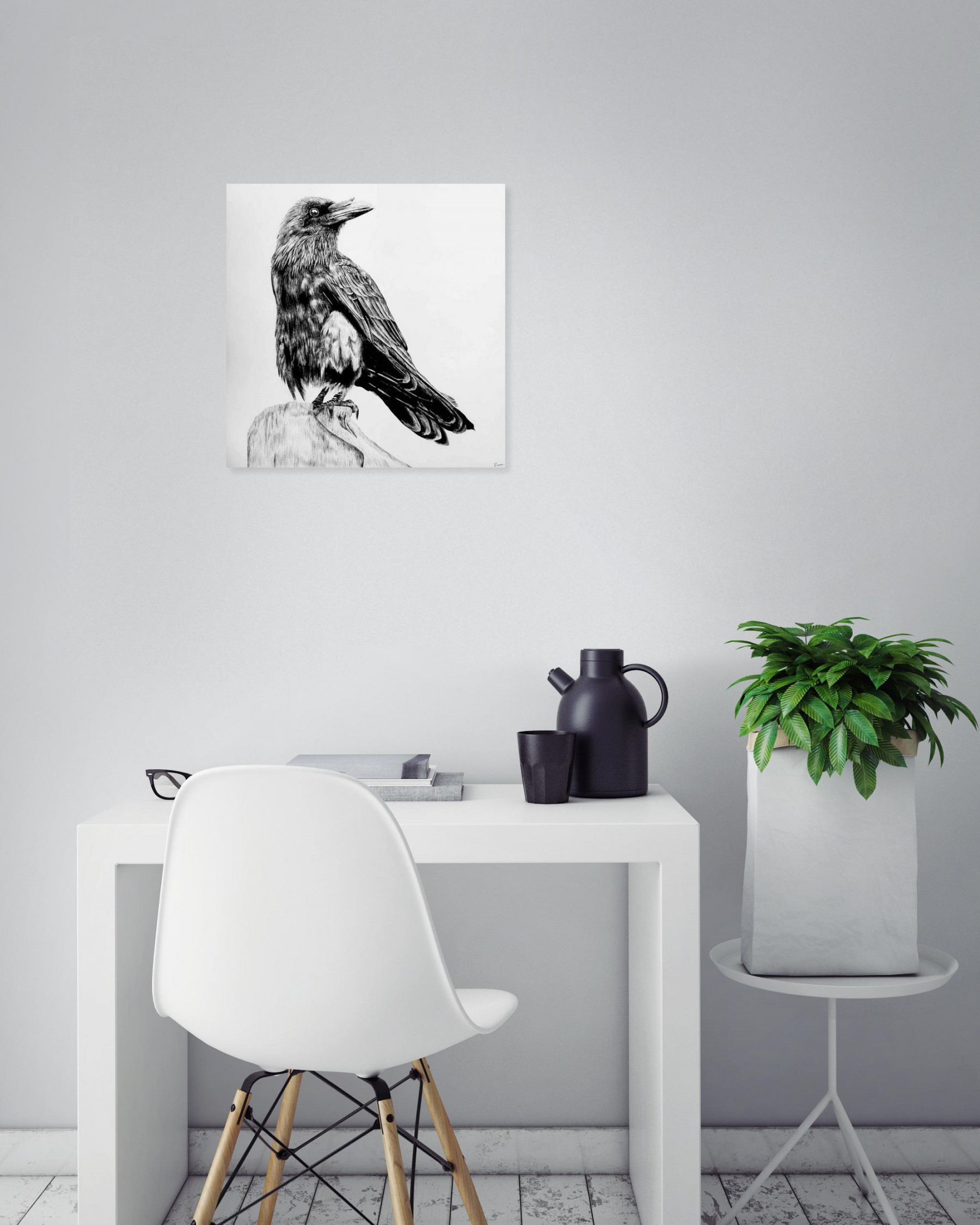 Corbeau large, Lucile Maury, drawing - Artalistic online contemporary art buying and selling gallery