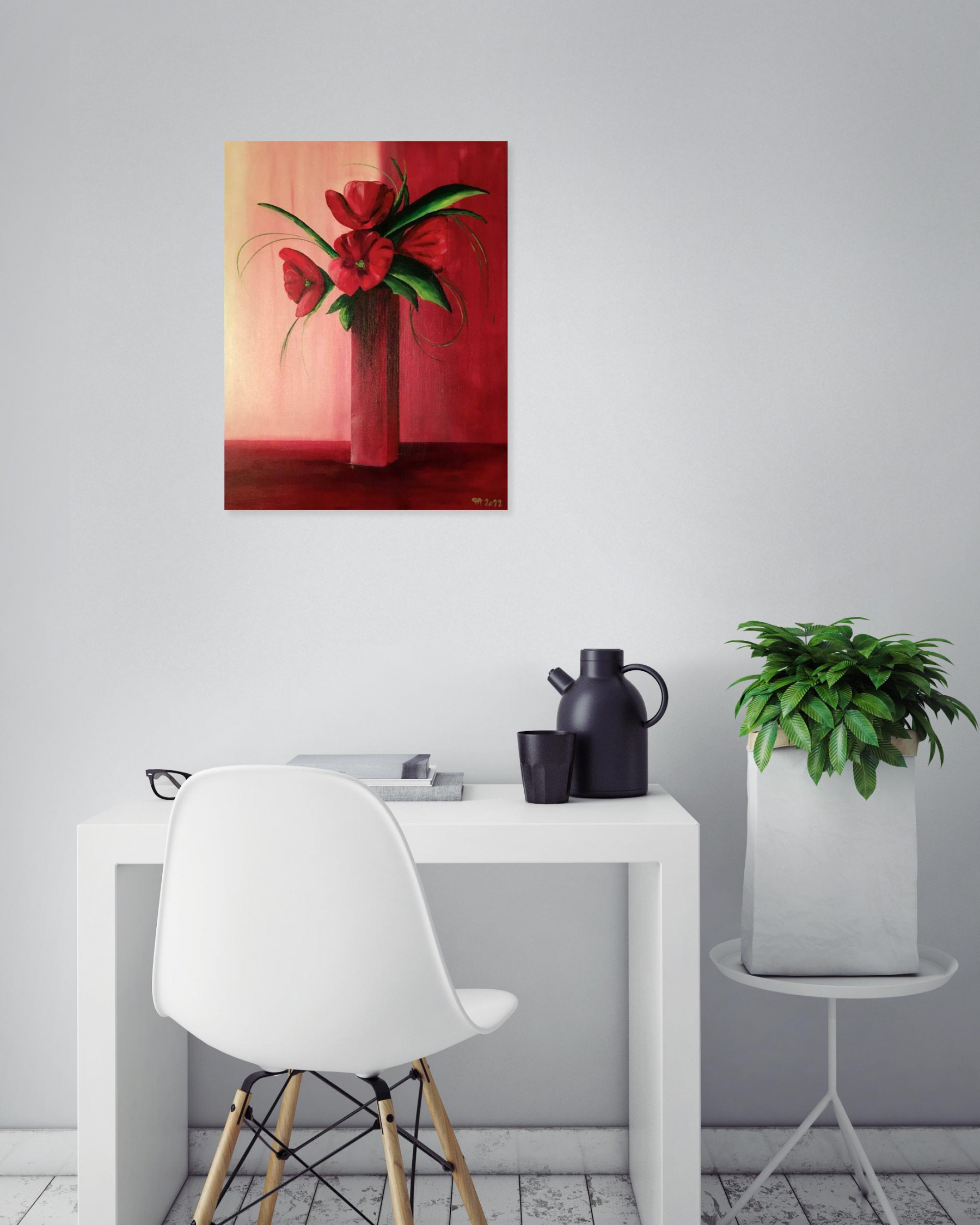 Françoise Augustine, Anémones, painting - Artalistic online contemporary art buying and selling gallery