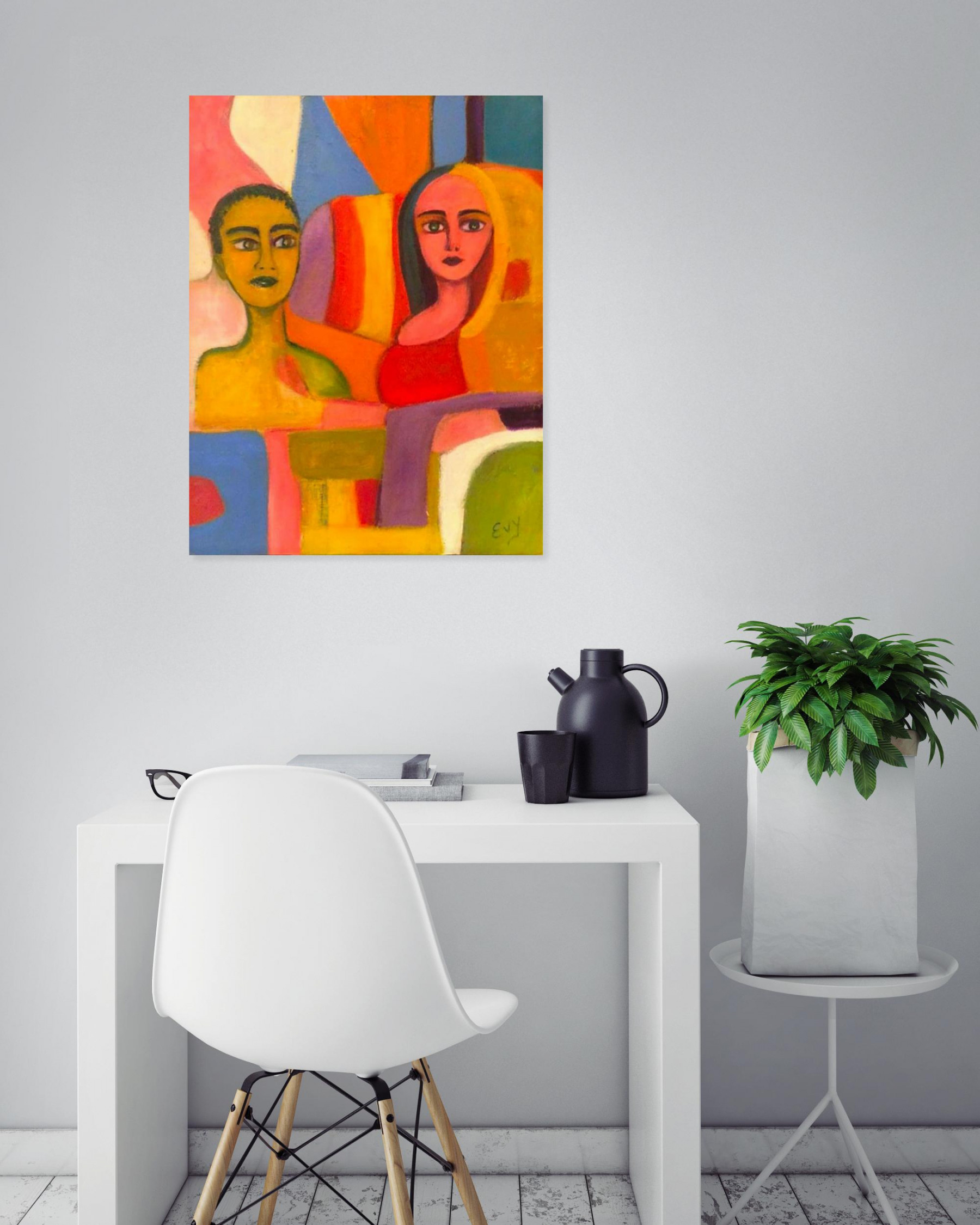 Evy SBK, Together, painting - Artalistic online contemporary art buying and selling gallery