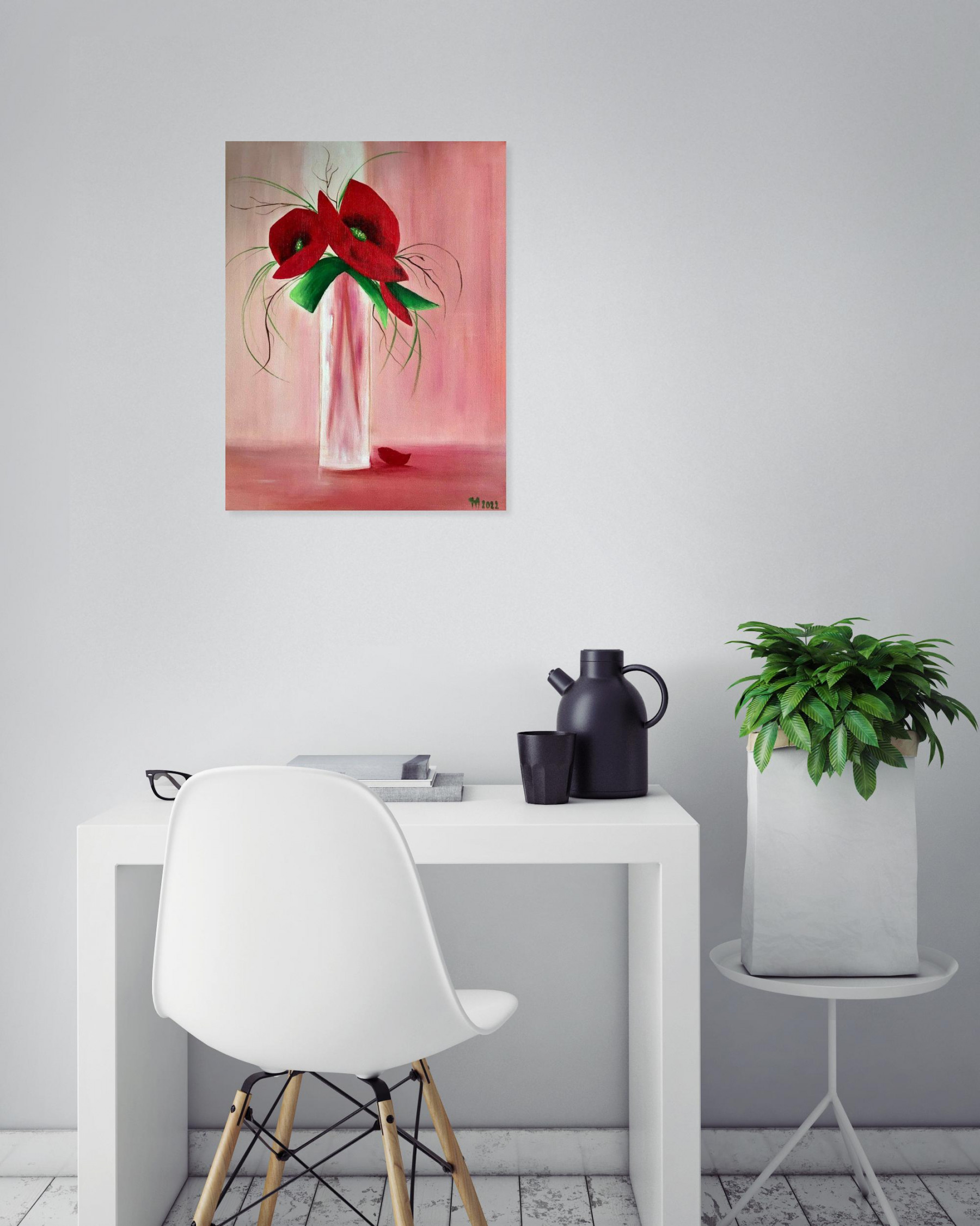 Françoise Augustine, coquelicots, painting - Artalistic online contemporary art buying and selling gallery