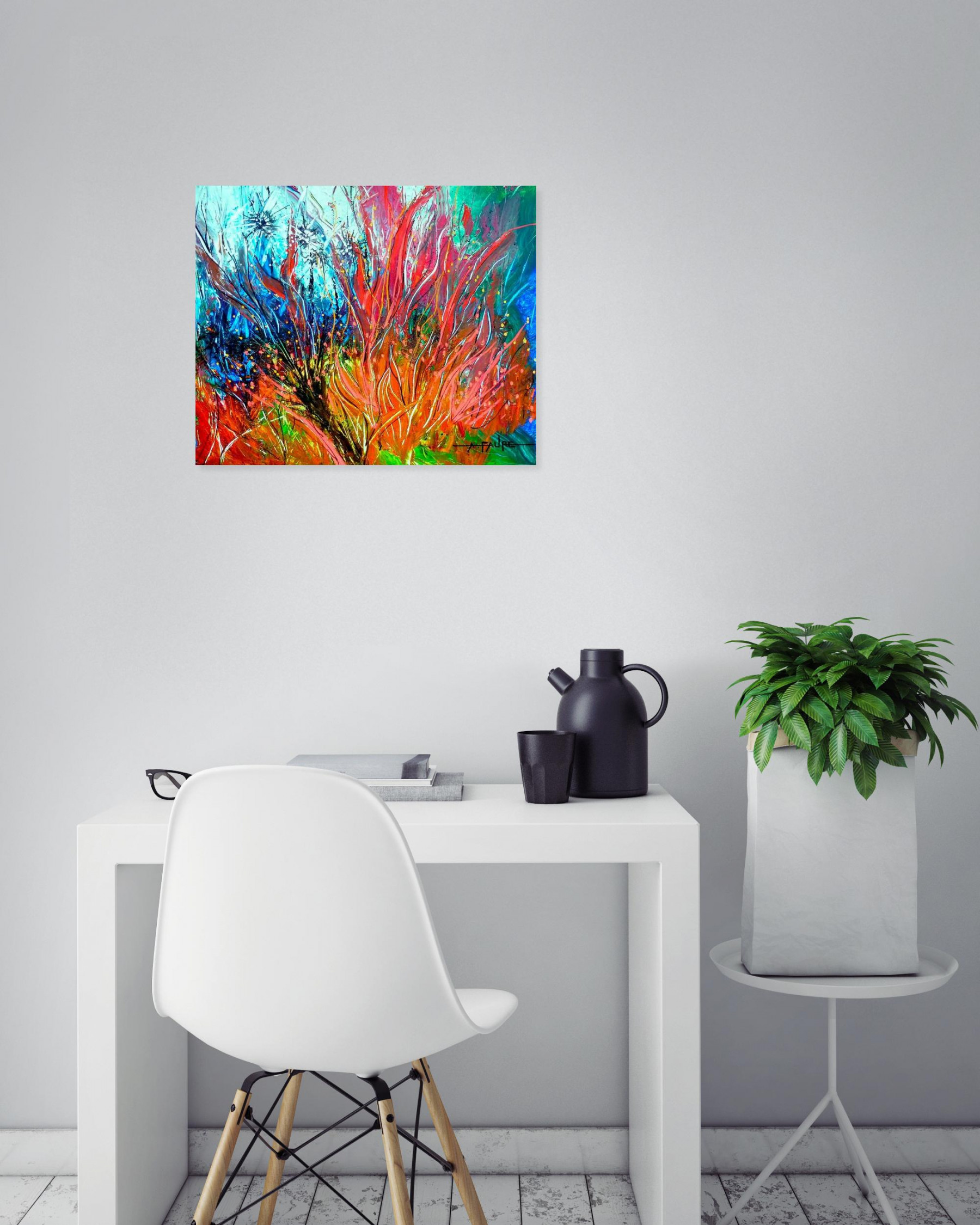 Alain Faure, au feu, painting - Artalistic online contemporary art buying and selling gallery