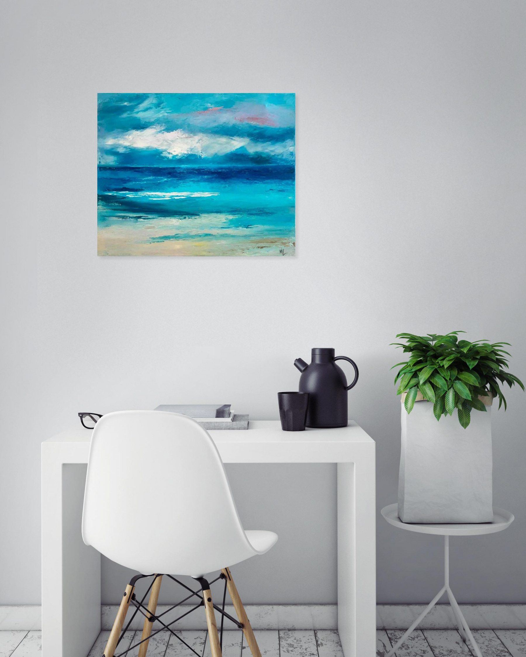 Marie-Line Robert, Ciel orange, painting - Artalistic online contemporary art buying and selling gallery