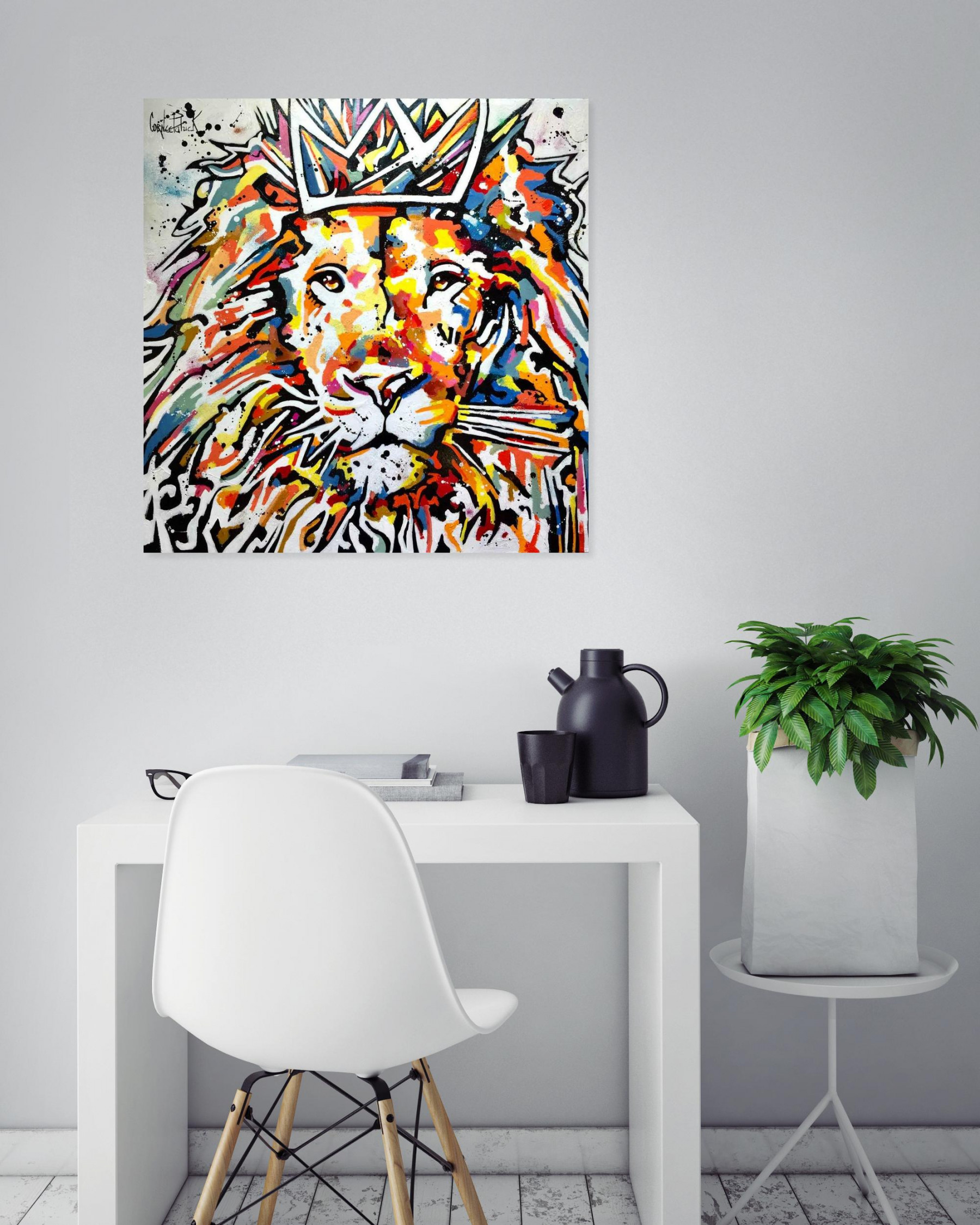 Patrick Cornée, Lion, painting - Artalistic online contemporary art buying and selling gallery