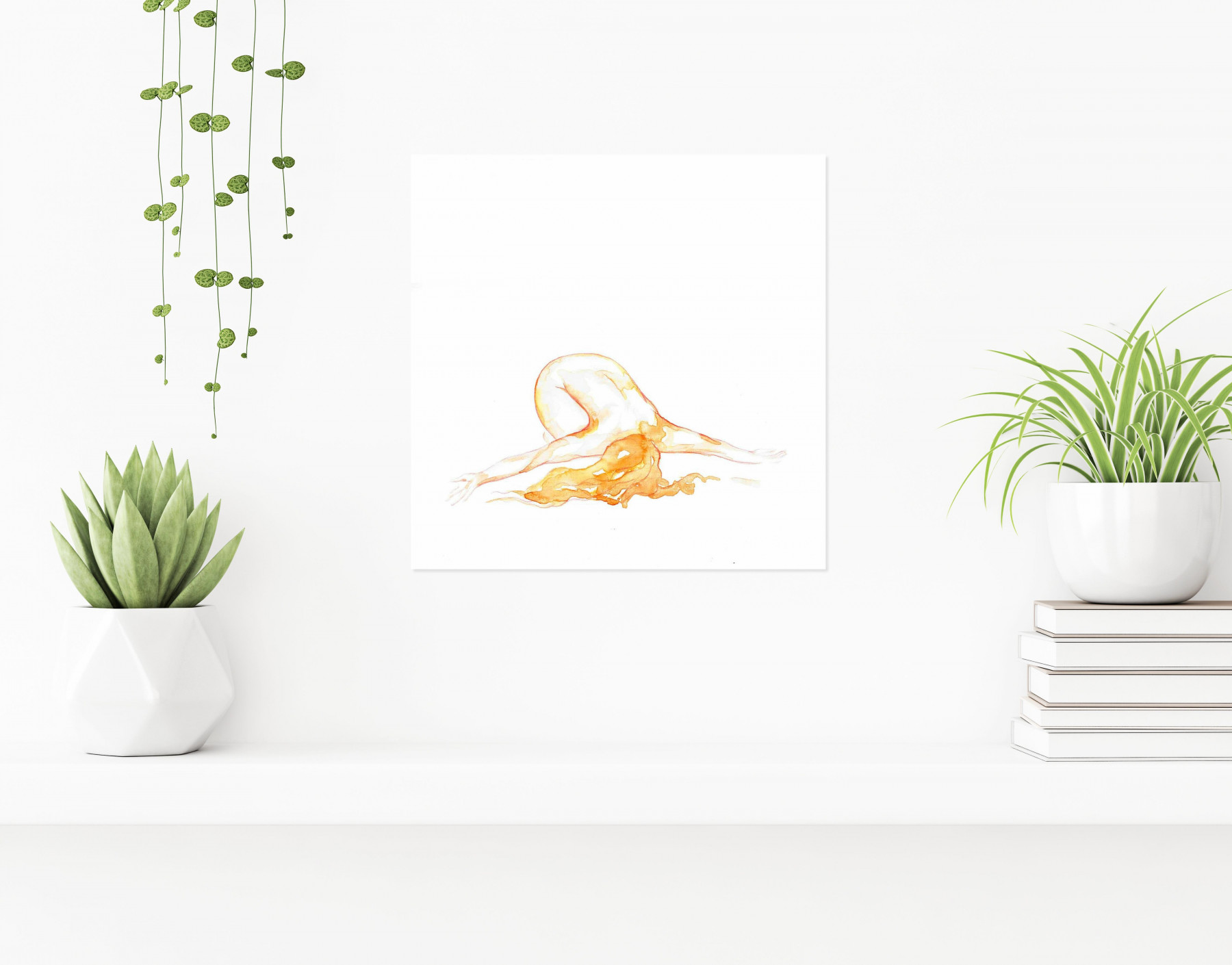 4in, Mise à nue 1, watercolor - Artalistic online contemporary art buying and selling gallery