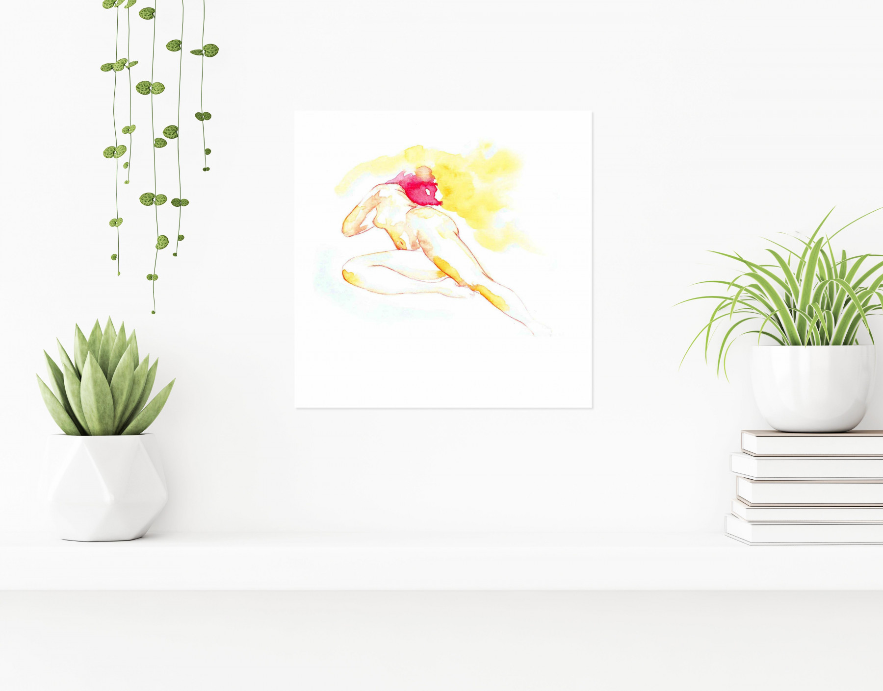 4in, Mise à nue 2, watercolor - Artalistic online contemporary art buying and selling gallery