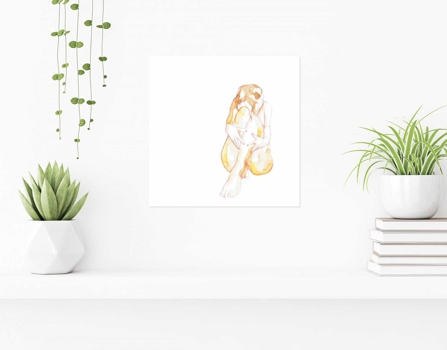 4in, mise à nue 3, watercolor - Artalistic online contemporary art buying and selling gallery