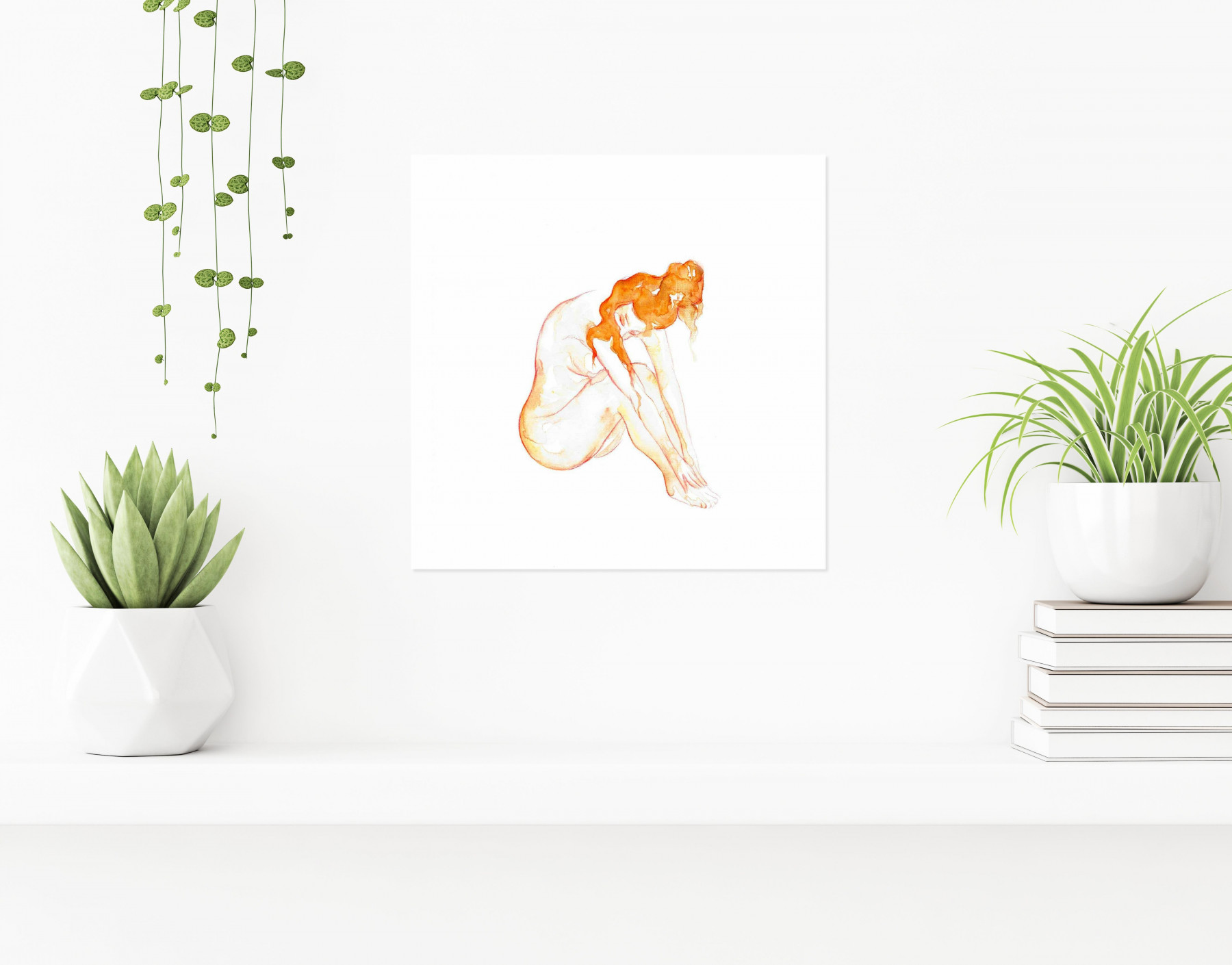 4in, Mise à nue 5, watercolor - Artalistic online contemporary art buying and selling gallery