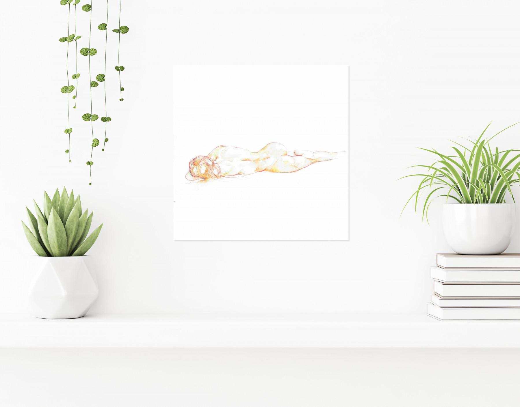 4in, mise à nue 6, watercolor - Artalistic online contemporary art buying and selling gallery