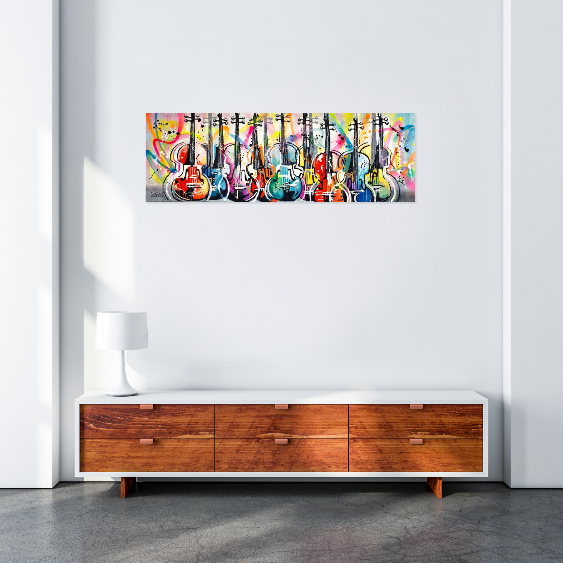 Patrick Cornée, Happy pop violins, painting - Artalistic online contemporary art buying and selling gallery