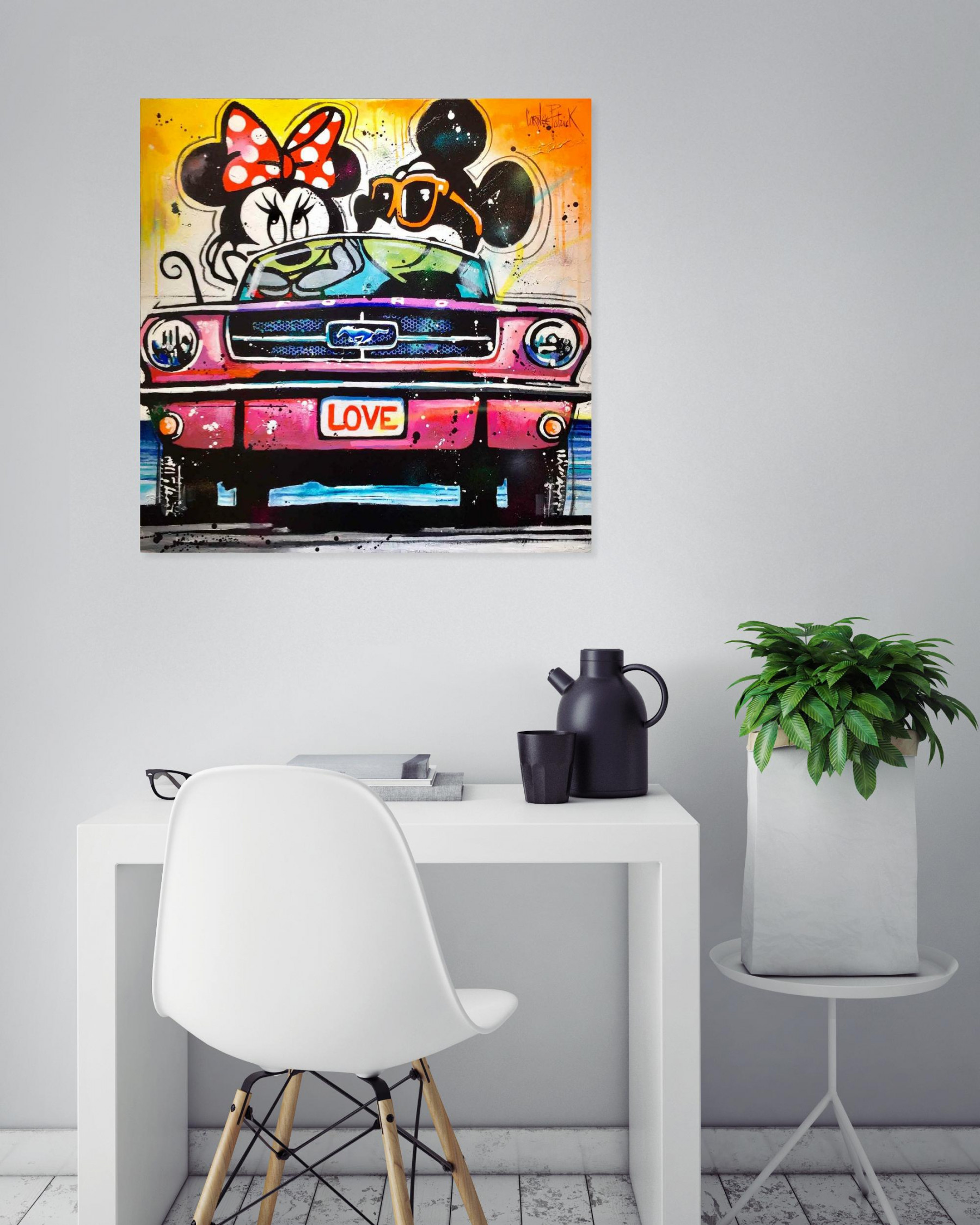 Patrick Cornée, Mickey and Minnie on holiday, painting - Artalistic online contemporary art buying and selling gallery