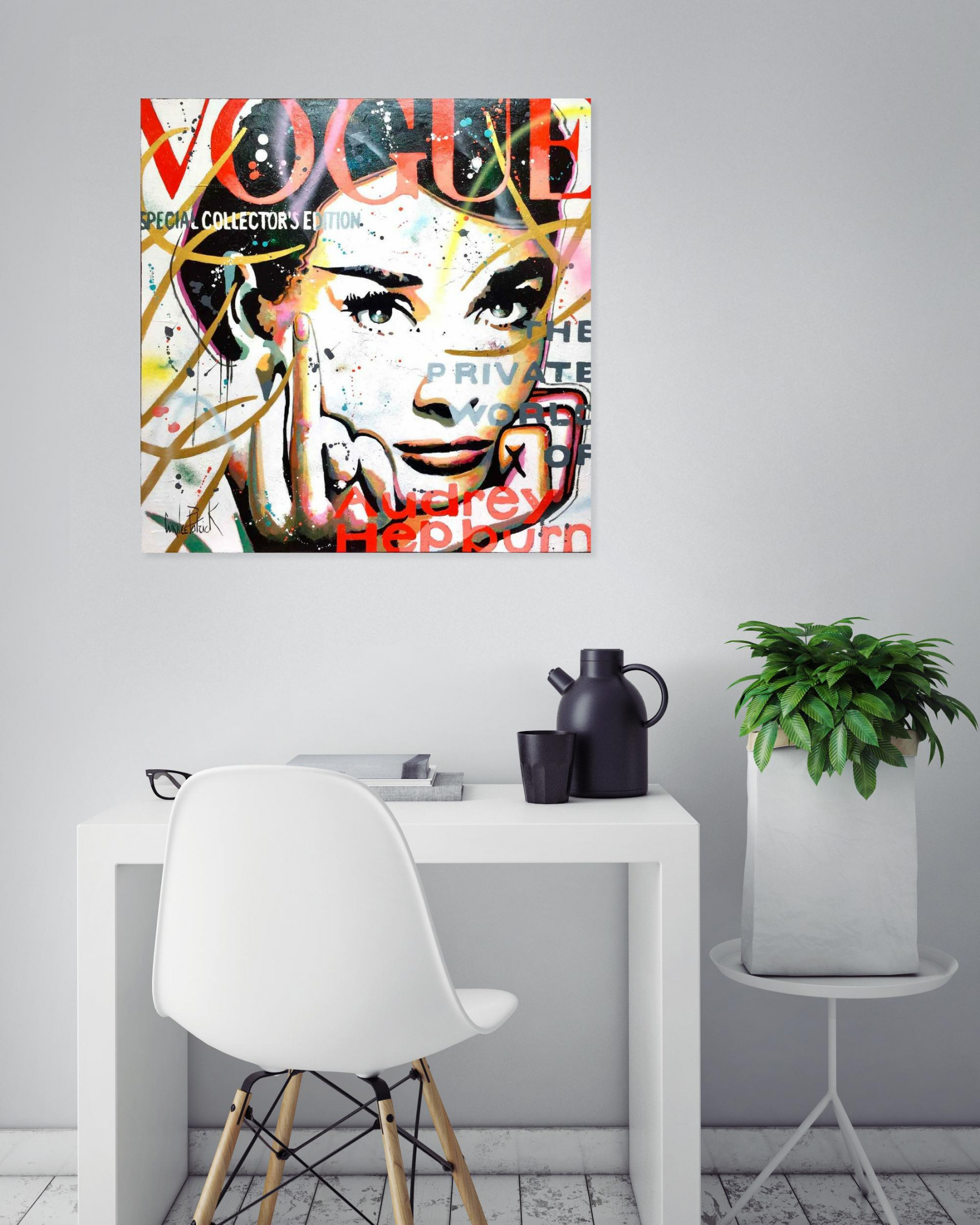 Patrick Cornée, Audrey Hepburn, painting - Artalistic online contemporary art buying and selling gallery