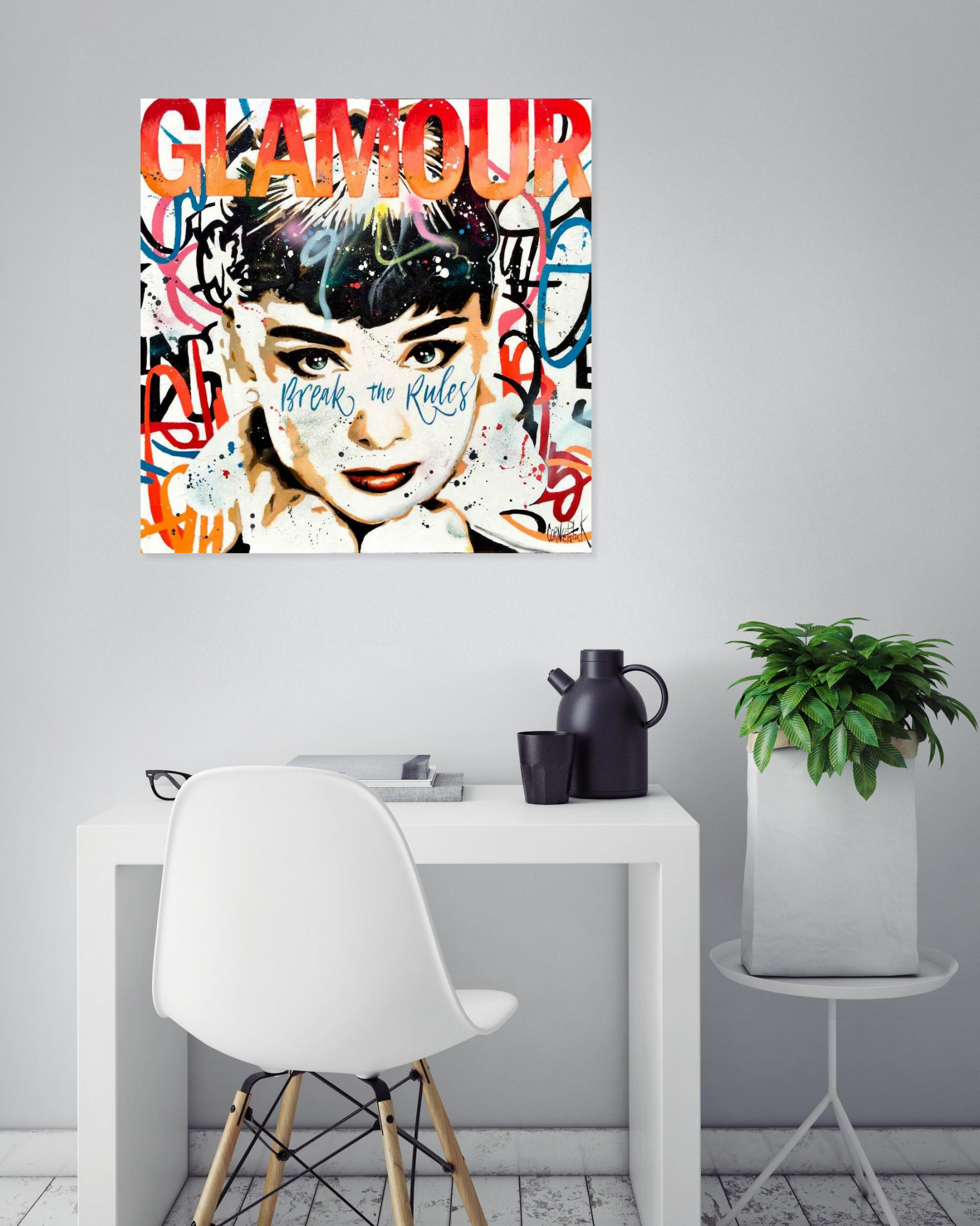 Patrick Cornée, Audrey Hepburn, painting - Artalistic online contemporary art buying and selling gallery
