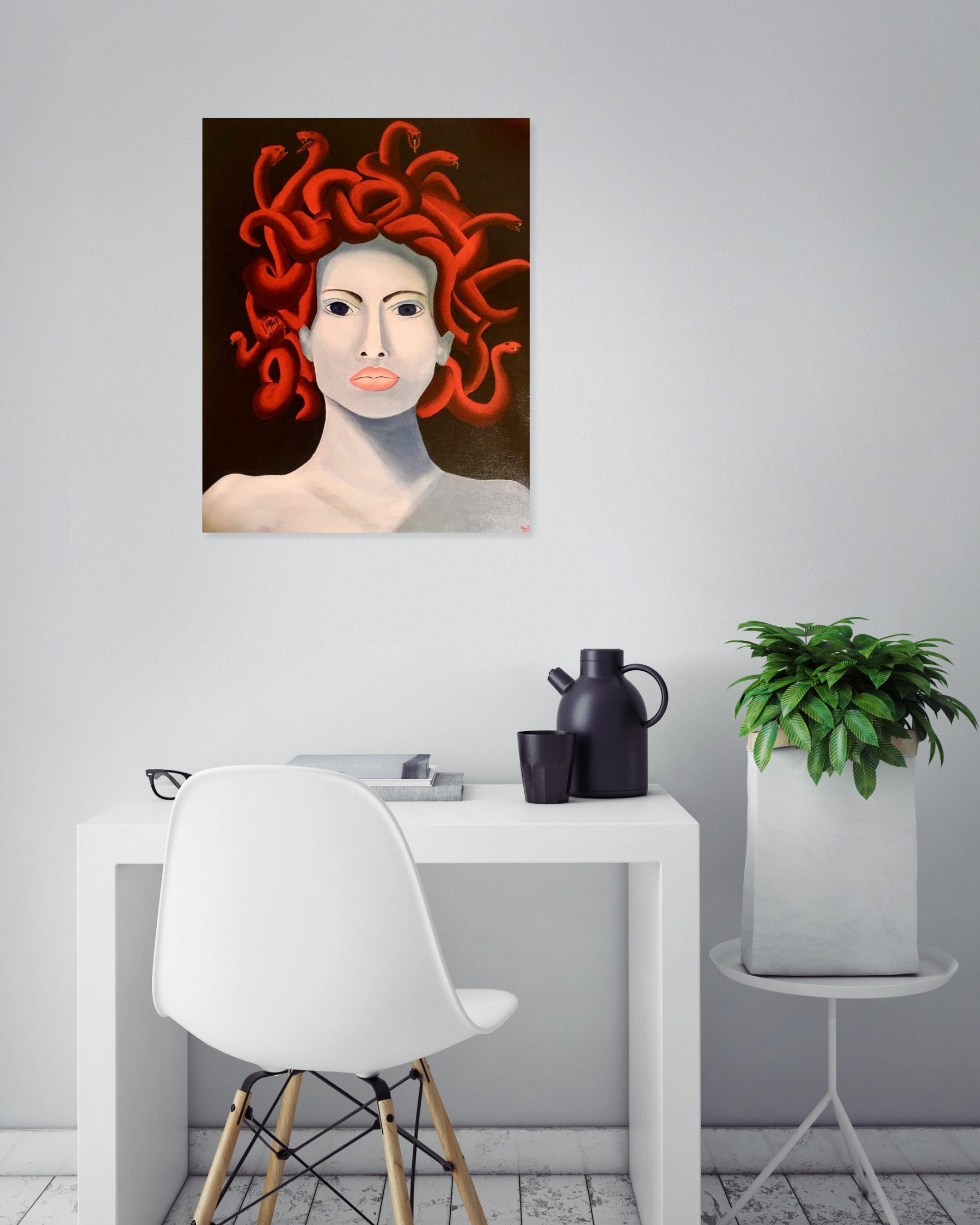 Françoise Augustine, Medusa, painting - Artalistic online contemporary art buying and selling gallery