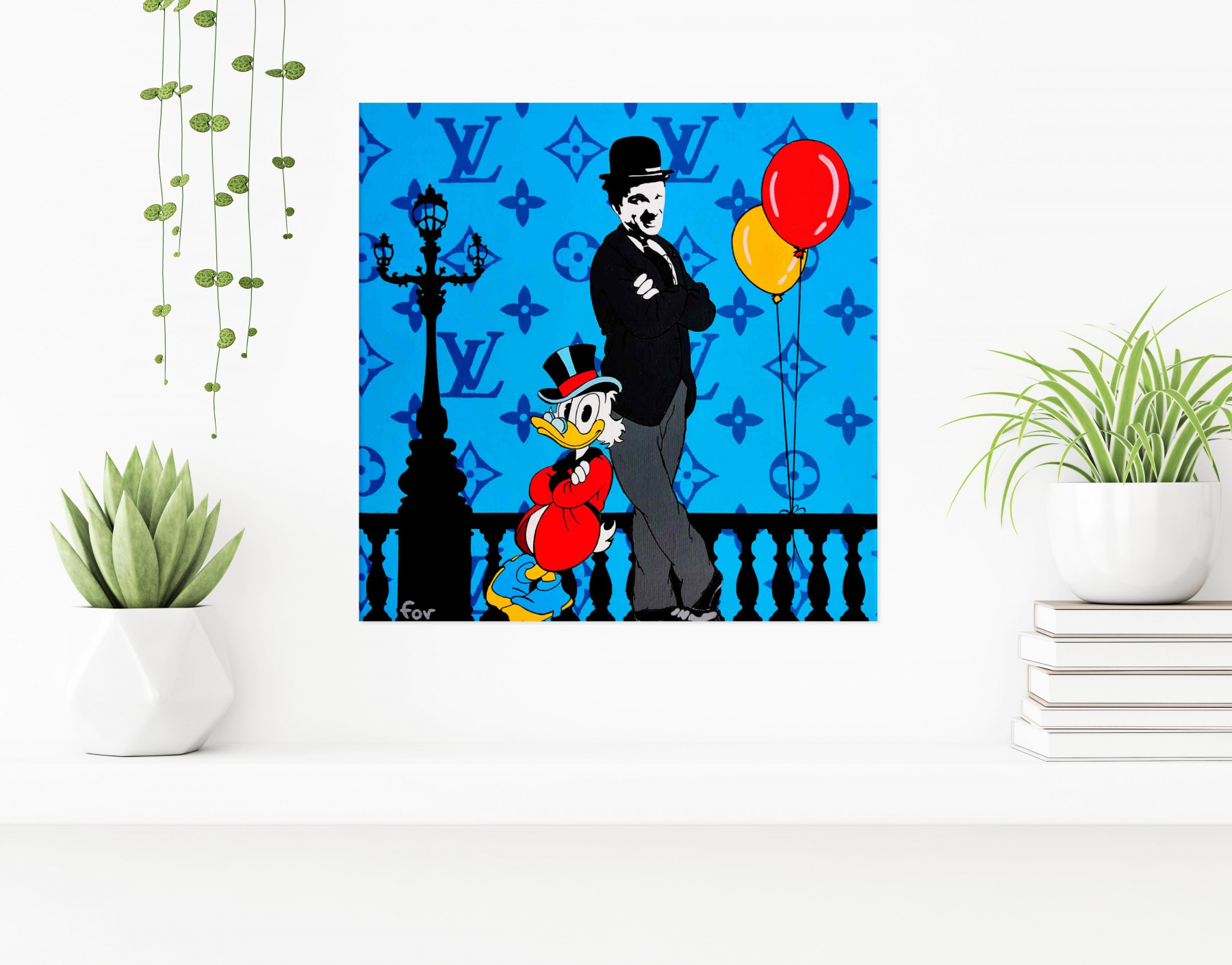 Fov, Chaplin and a friend, painting - Artalistic online contemporary art buying and selling gallery