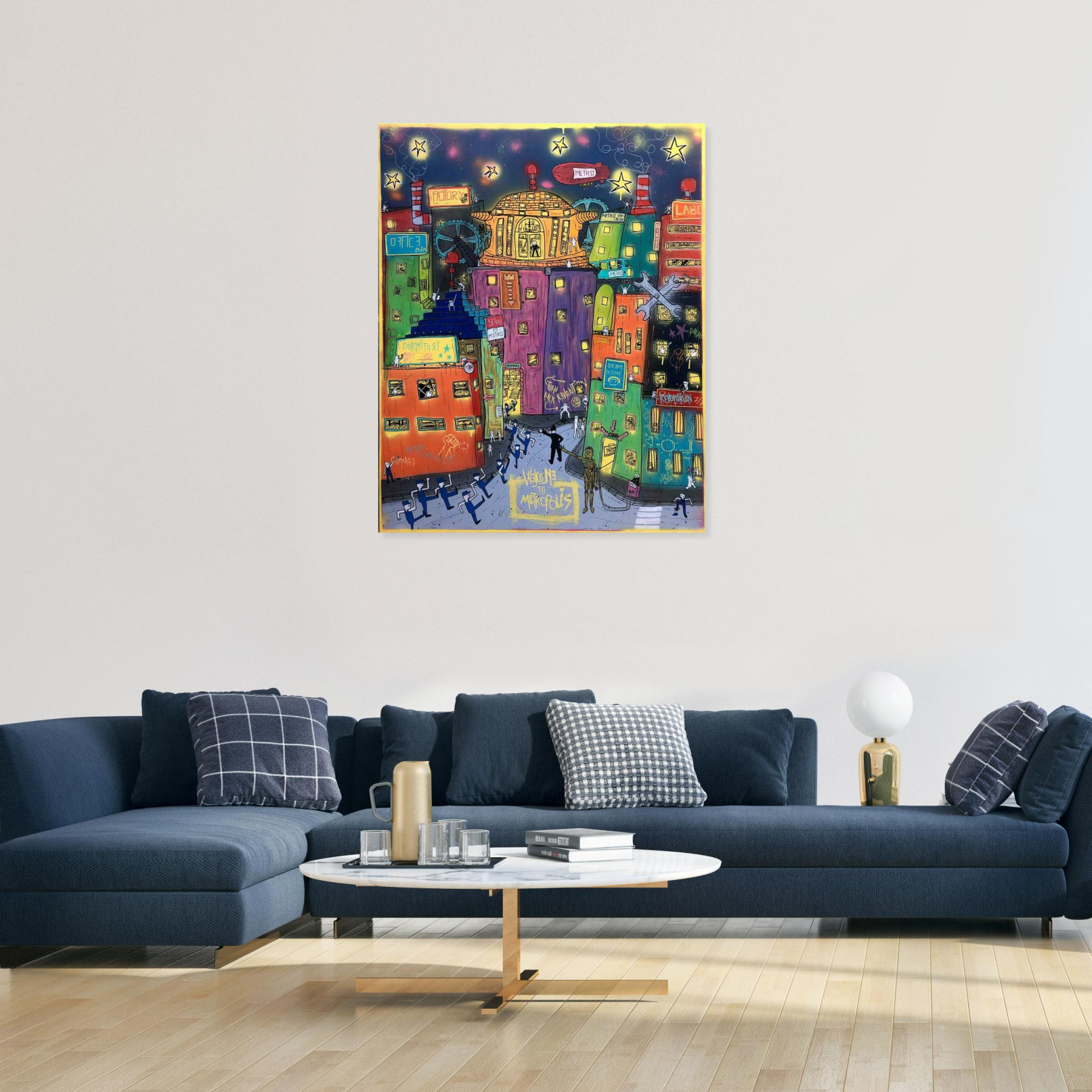 Hico, welcome to Metropolis, painting - Artalistic online contemporary art buying and selling gallery