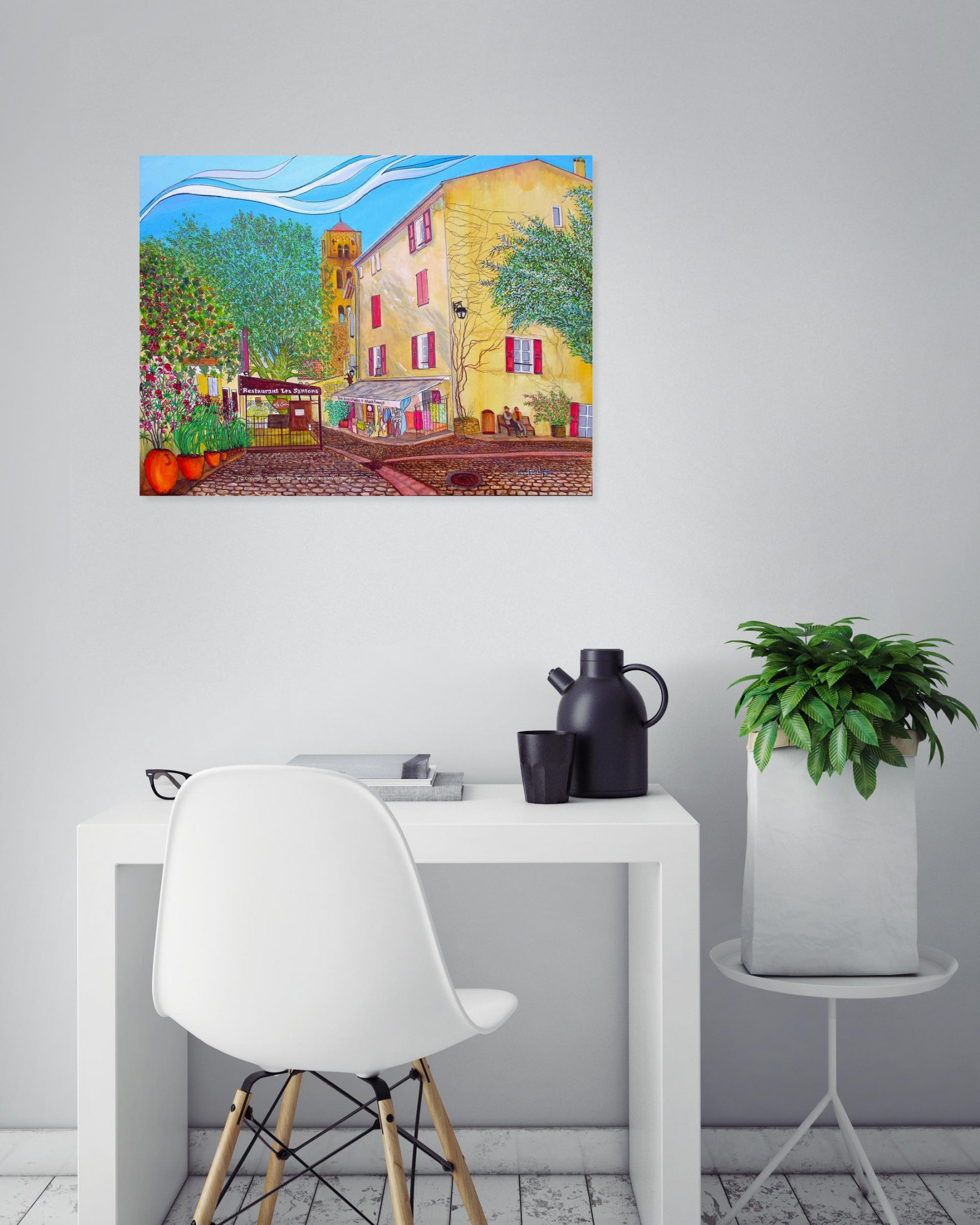 Alain Faure, Moustiers Sainte Marie, painting - Artalistic online contemporary art buying and selling gallery