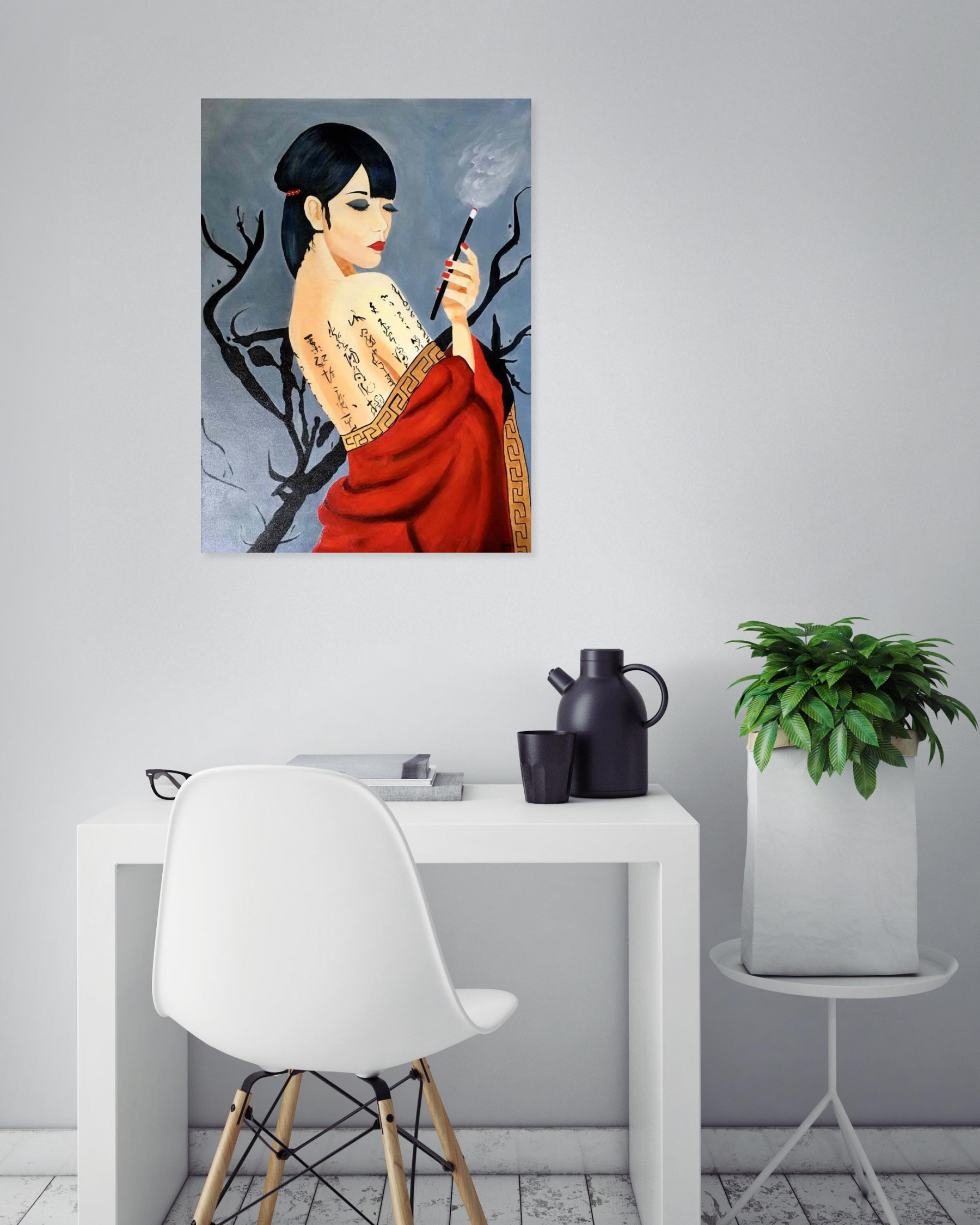 Françoise Augustine, Kikuno, painting - Artalistic online contemporary art buying and selling gallery