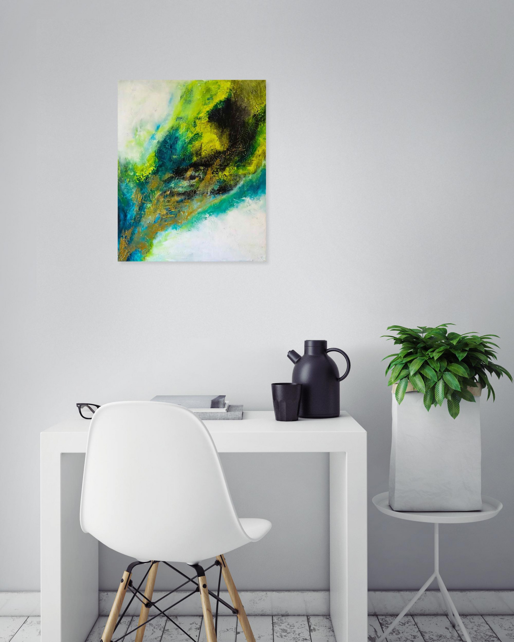 Brigitte Bonin, Fumée d'or, painting - Artalistic online contemporary art buying and selling gallery